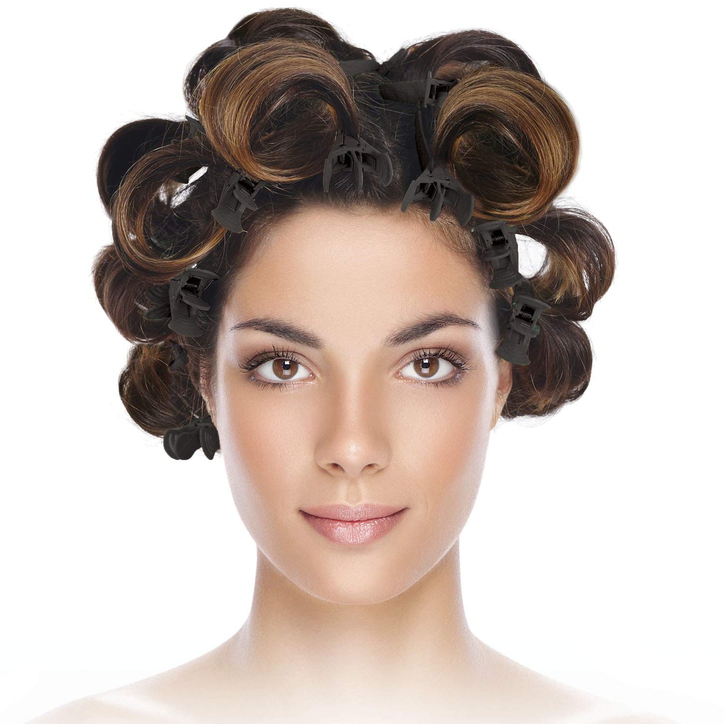 White Smoke Olivia Garden 2-in-1 sectioning Double Clip - 4 Clips (Petite Black) DC-3
