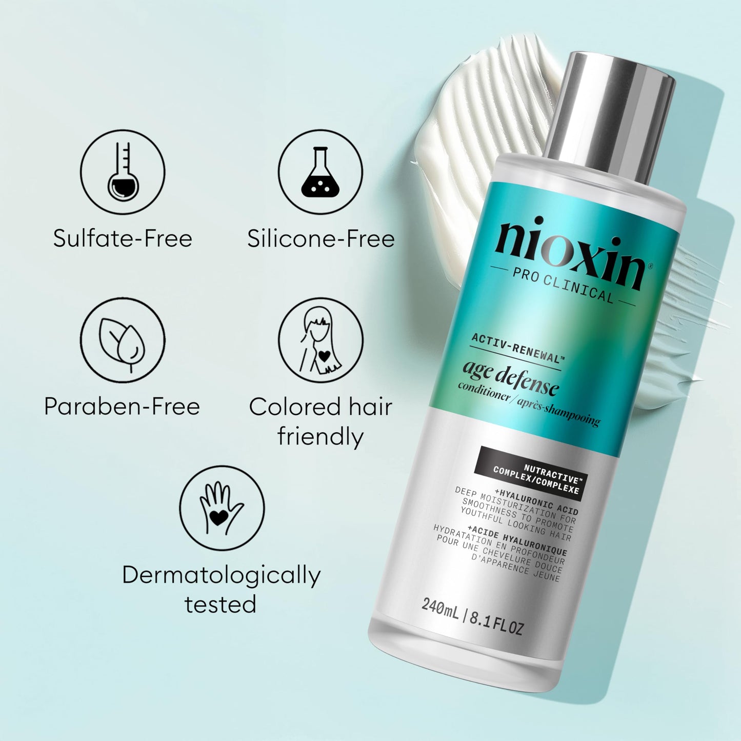 Lavender NIOXIN Age Defense Conditioner for Aging Hair | Strengthening Conditioner with Hyaluronic Acid | 1.6 Fl Oz | 50mL