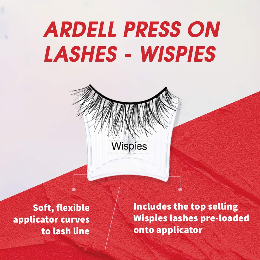 Lavender Ardell Press On Wispies False Eyelashes - Self Adhesive Lashes, No Glue Needed, Eye Makeup Enhancement, 4 Pack
