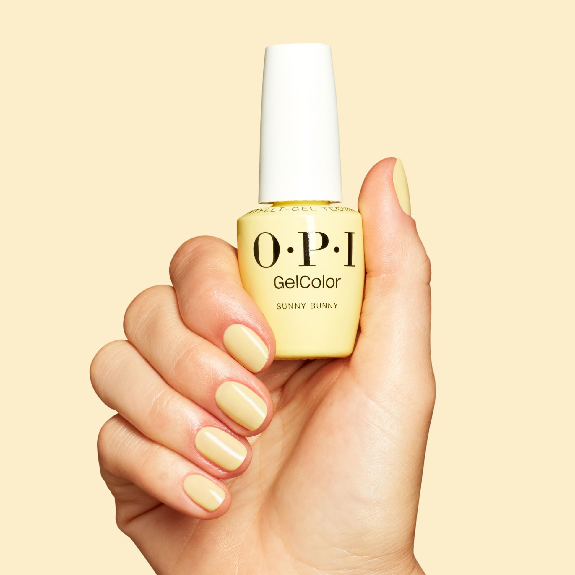 Bisque OPI GelColor Sunny Bunny | Semi-Sheer Soft Warm Yellow Crème LED Cure Gel Nail Polish | Salon-Quality Shine, Long-Lasting Wear | 0.5 Fl Oz | The New OPIcons Collection | Spring 2026