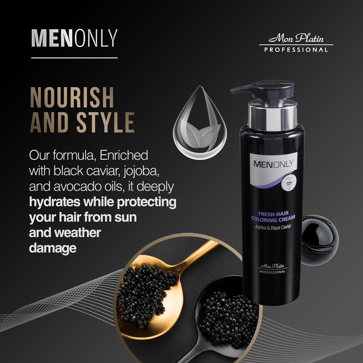 Black Mon Platin Men Only Fresh Hair Coloring Cream For Men