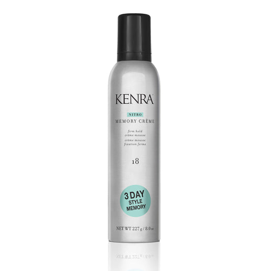 Gray Kenra Professional Nitro Memory Crème 18 | Firm Hold Crème Mousse | All Hair Types | 8 Oz