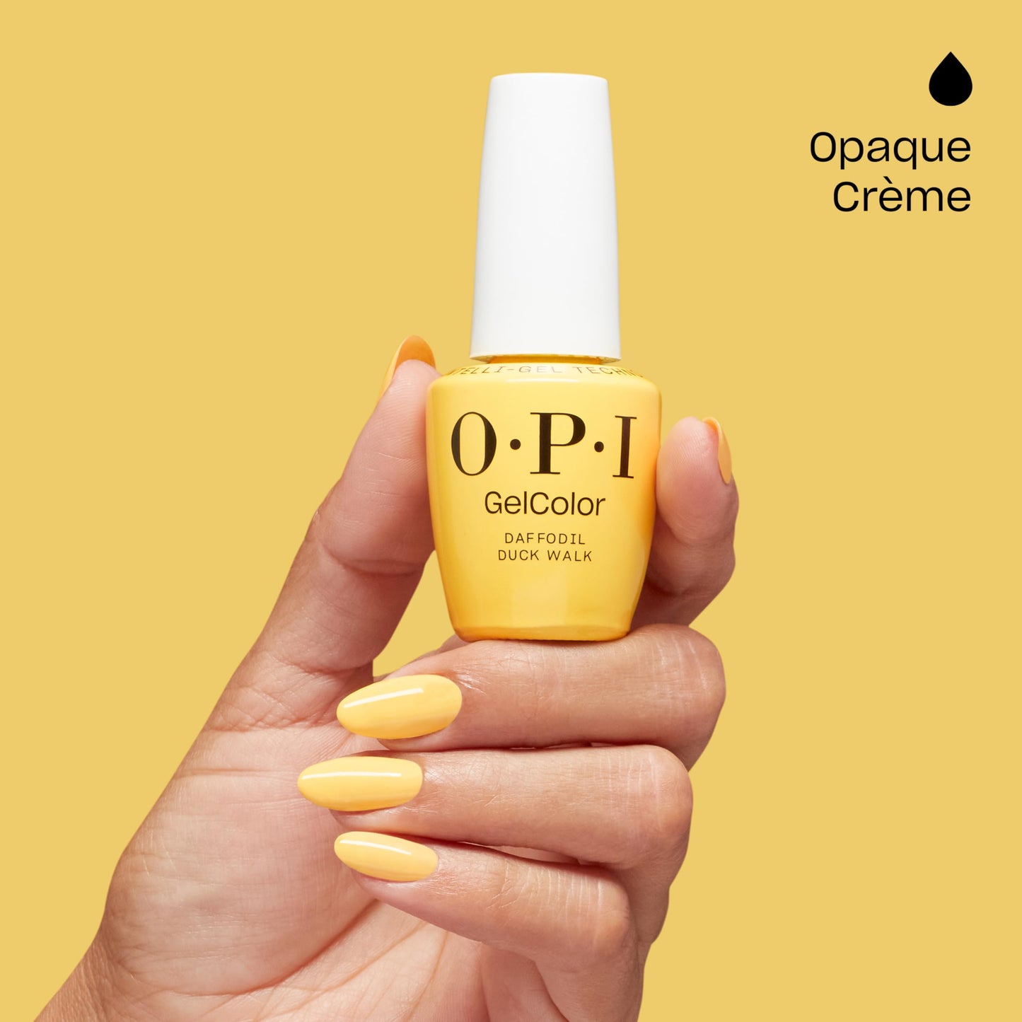 Light Goldenrod OPI GelColor Daffodil Duck Walk | Opaque Bright Yellow Crème LED Cure Gel Nail Polish | Salon-Quality Shine, Long-Lasting Wear | 0.5 Fl Oz | Make 'Em Jelly! Collection | Summer 2025