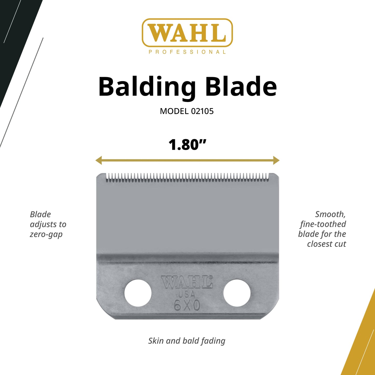 White Smoke Wahl Professional Balding Blade 6X0 Ultra Close Replacement For 5 Star Balding Clipper