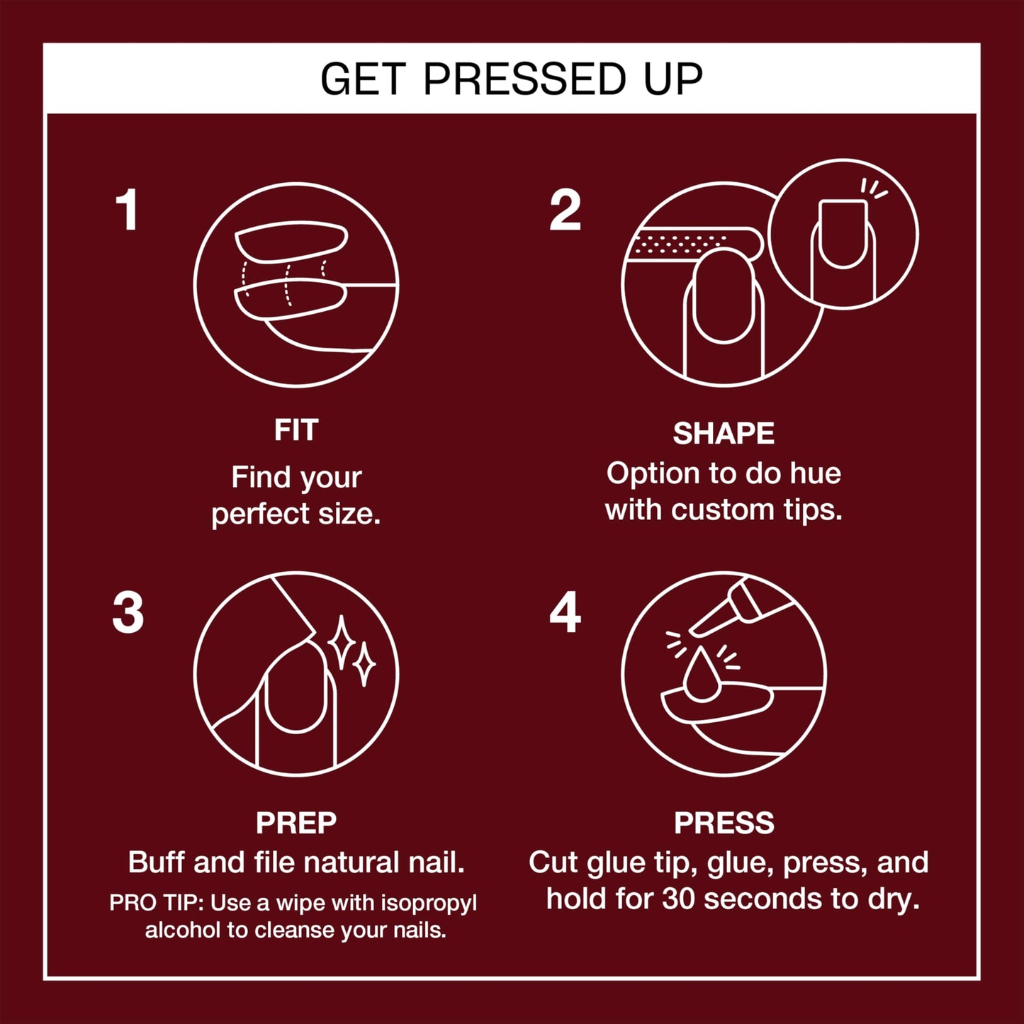 Dark Red OPI On Point Got The Blues for Red |Short Squoval Dark Red Press On Nails | 30 Count with Nail Glue | Long Lasting, Reusable, Non-damaging