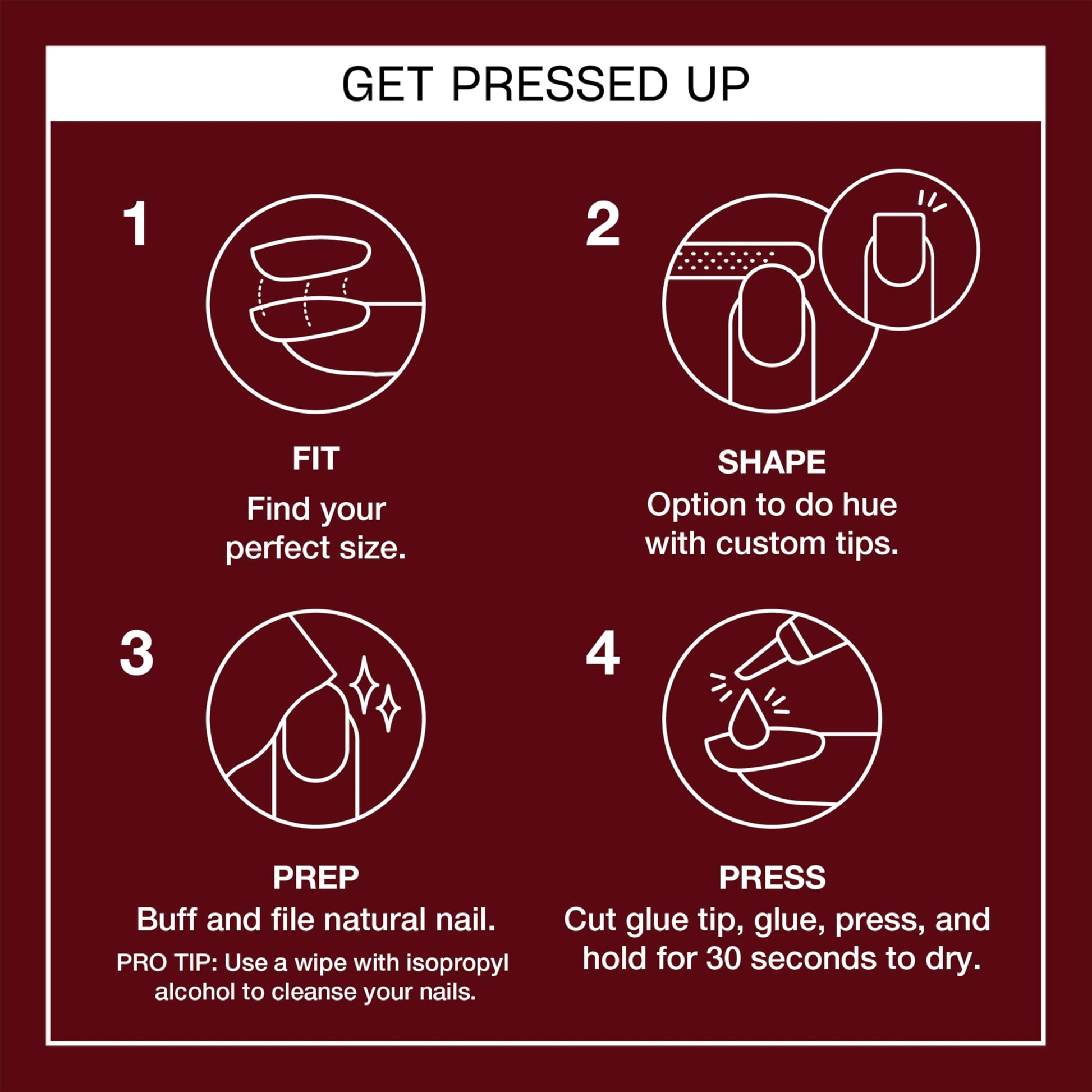 Dark Red OPI On Point Got The Blues for Red |Short Squoval Dark Red Press On Nails | 30 Count with Nail Glue | Long Lasting, Reusable, Non-damaging