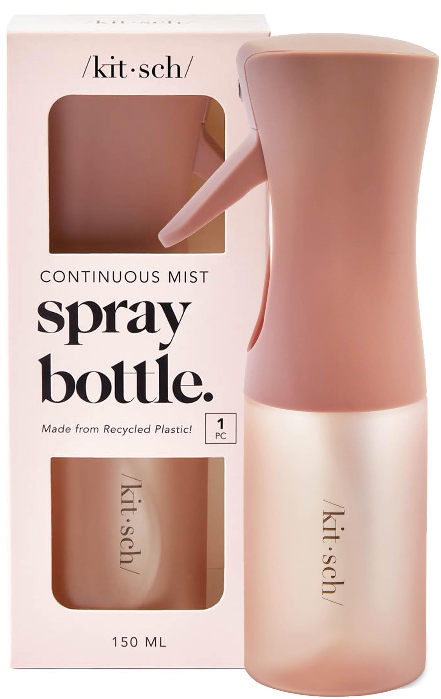 White Smoke Kitsch Continuous Spray Bottle for Hair – Fine Mist Water Mister & Water Spray Bottle – Recycled Hair Spray Bottle – Spray Bottles for Cleaning, Styling, Plants & More – Terracotta, 150ml
