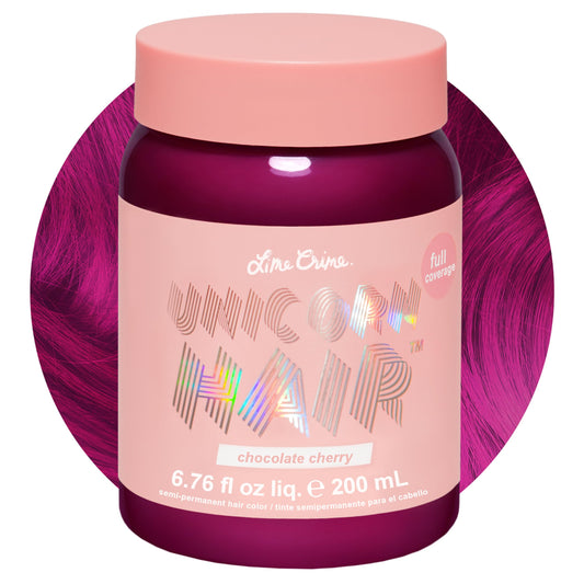 White Smoke Lime Crime Full Coverage Unicorn Hair Dye, Chocolate Cherry - Damage-Free Semi-Permanent Hair Color Conditions & Moisturizes - Temporary Hair Tint Kit Has A Sugary Citrus Vanilla Scent - Vegan