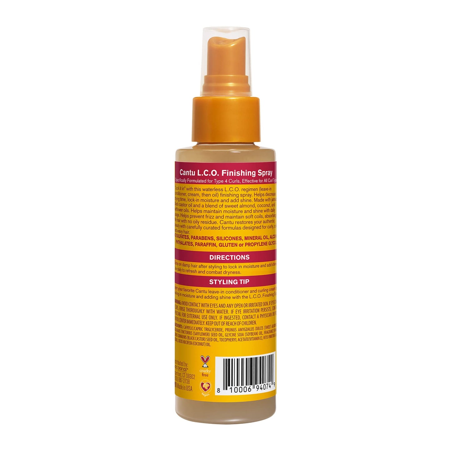 White Smoke Cantu Jamaican Black Castrol Oil Finishing Spray with Coconut Oil 4 oz