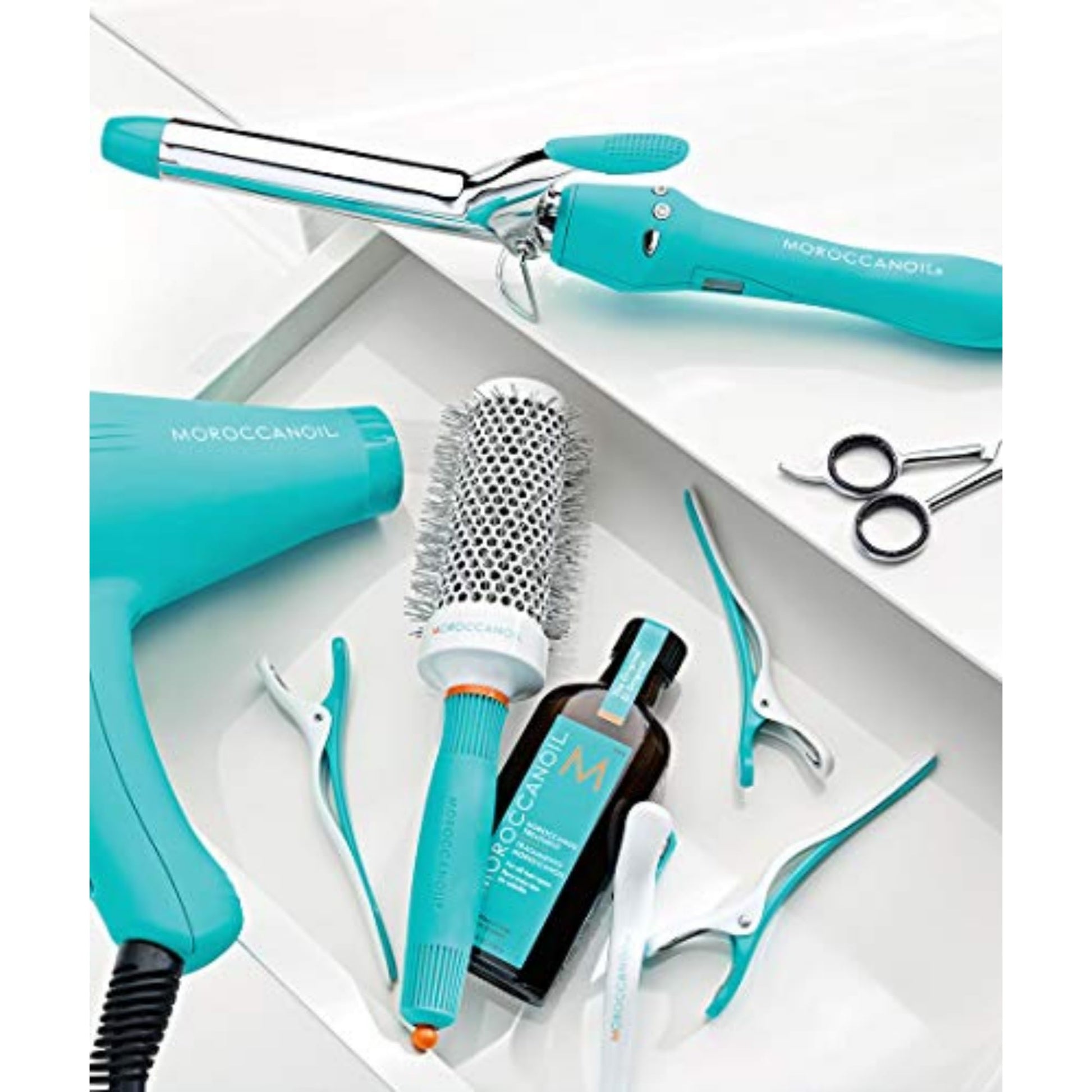 White Smoke Moroccanoil Everlasting Curl Titanium Curling Iron (1-Inch Barrel)