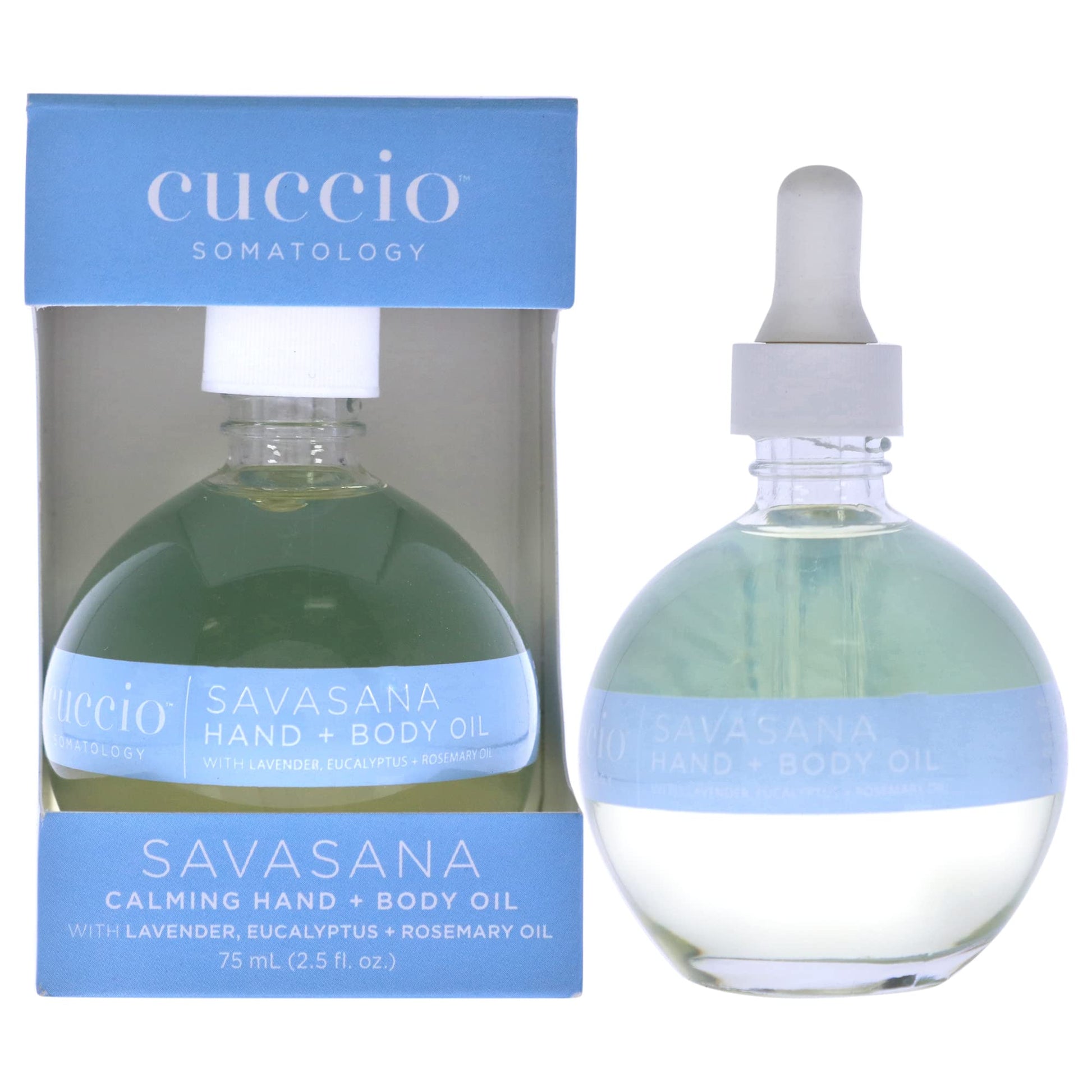 White Smoke cuccio SOMATOLOGY Savasana Calming Hand and Body Oil - Intensely Moisturizing And Hydrating Blend - Made With Lavender, Eucalyptus, And Rosemary Oils - Soothe Your Mind And Nourish Your Body - 2.5 Oz