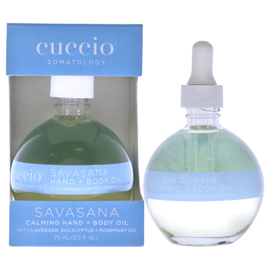 White Smoke cuccio SOMATOLOGY Savasana Calming Hand and Body Oil - Intensely Moisturizing And Hydrating Blend - Made With Lavender, Eucalyptus, And Rosemary Oils - Soothe Your Mind And Nourish Your Body - 2.5 Oz