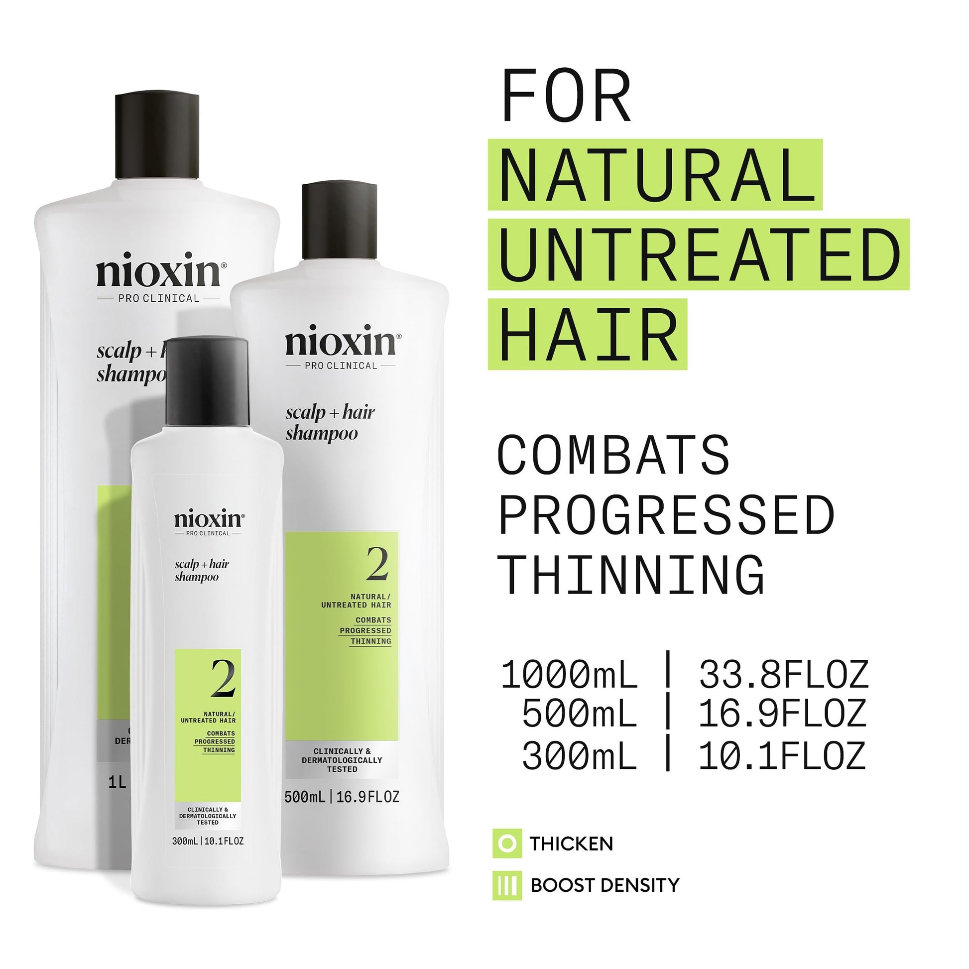 White Smoke NIOXIN Scalp + Hair Thickening System 2 Shampoo| For Natural or Untreated Hair with Progressed Thinning |With Niacinamide and Biotin |10.1 Fl oz.