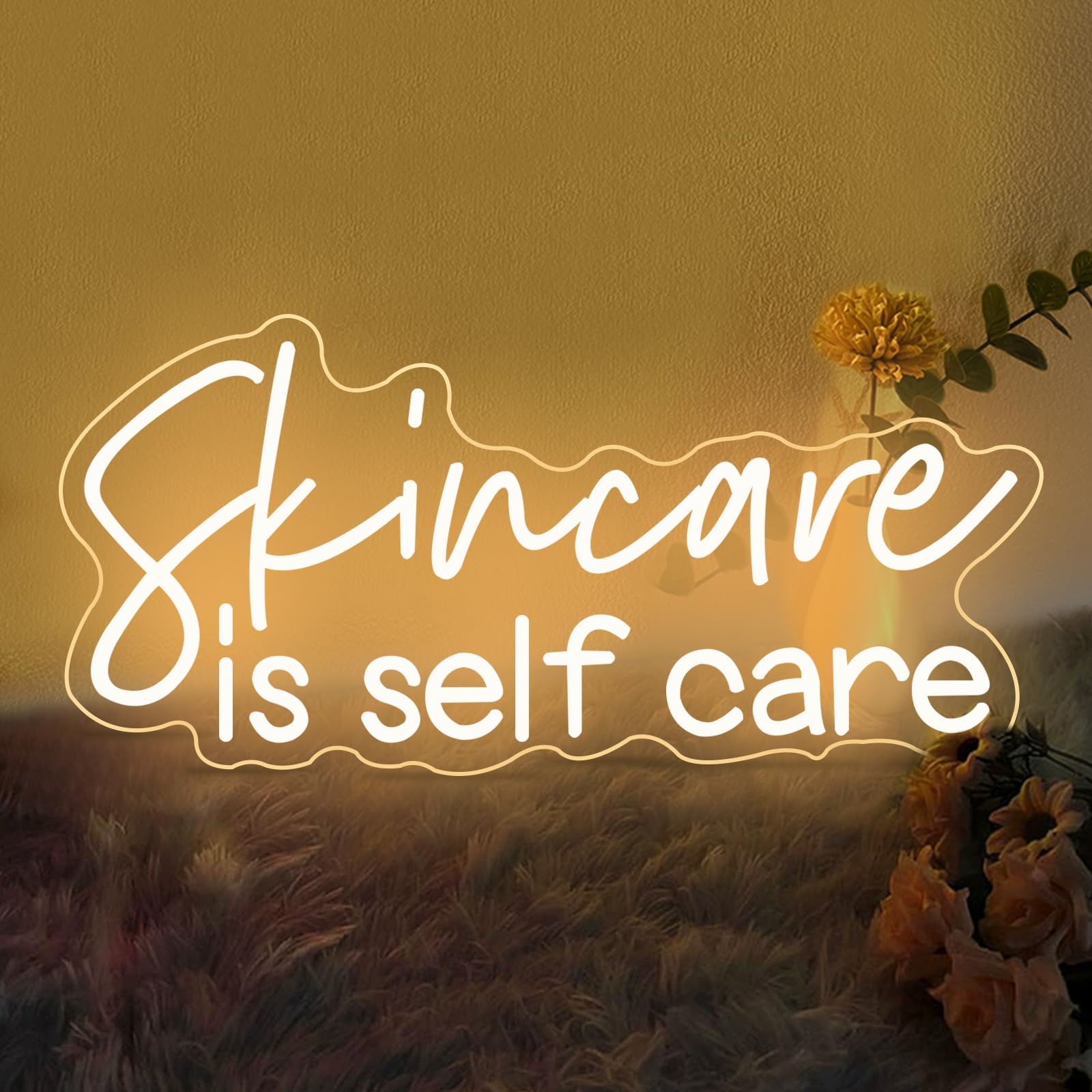 Sienna Skin Care Is Self Care Neon Sign Warm White LED Neon Light for Beauty Salon Wall Decor Neon Signs for Facial Spa Business Skin Care Salon Beauty Parlor Manicure Salon Eyelash Room Decorations