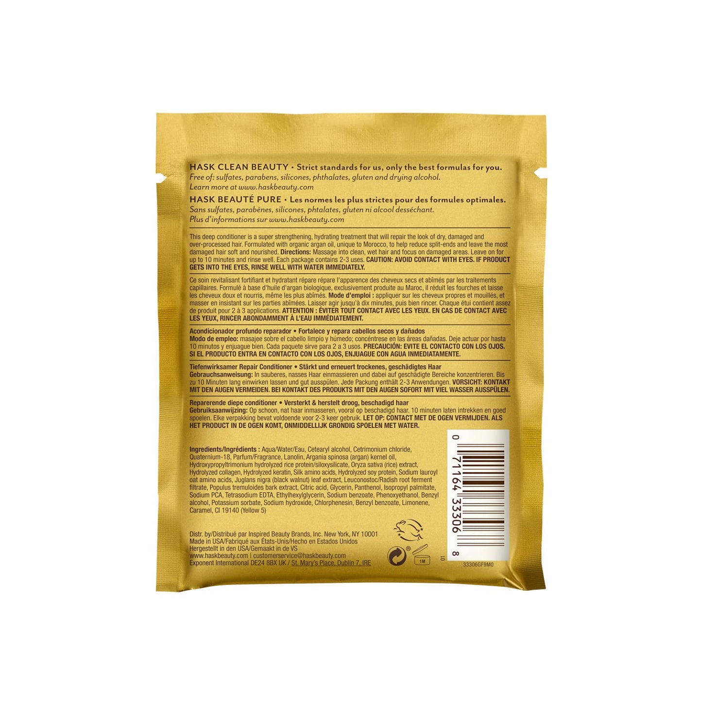 Dark Khaki Hask Argan Oil From Morocco Repairing Deep Conditioner, Hair Treatment 1.75 oz (Pack of 3)