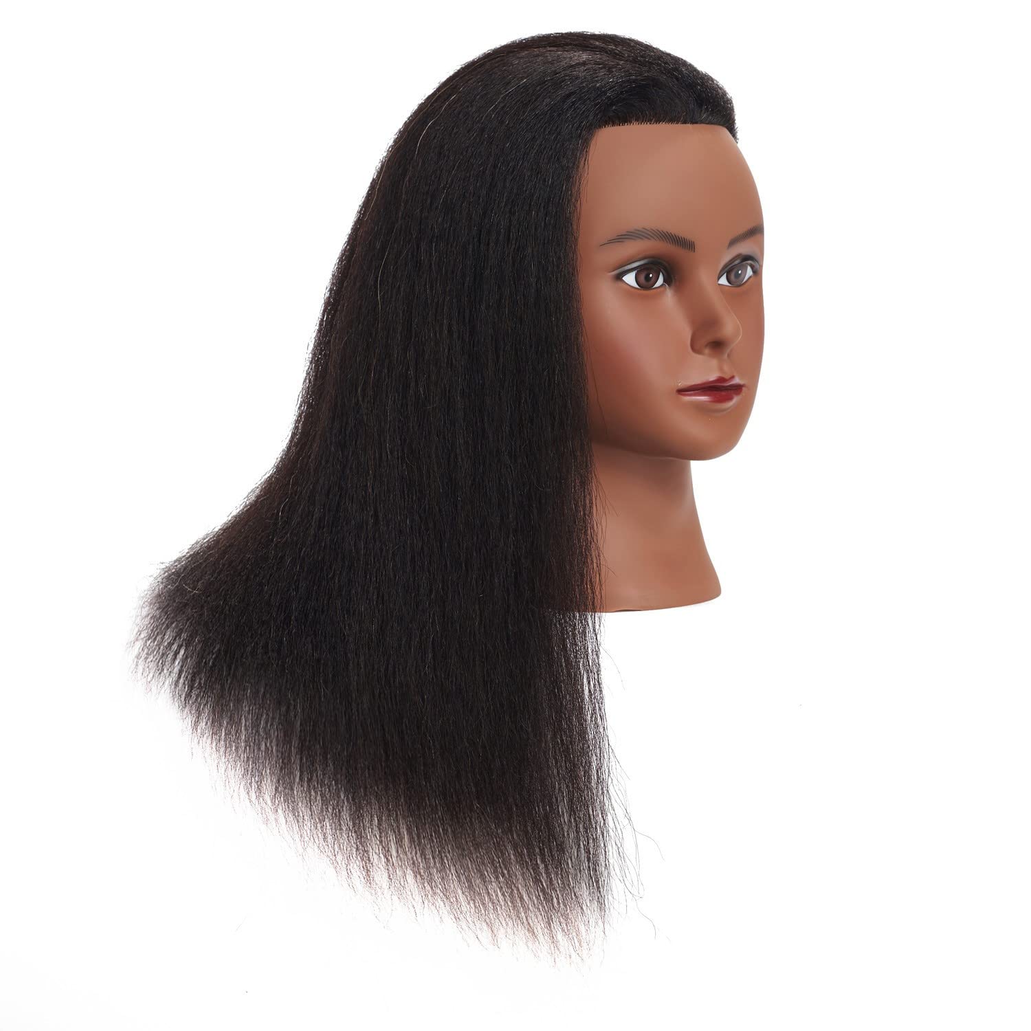 White Smoke Traininghead 100% Real Hair Mannequin Head Training Head Cosmetology Doll Head Manikin Practice Head Hairdresser With Free Clamp Holder Female