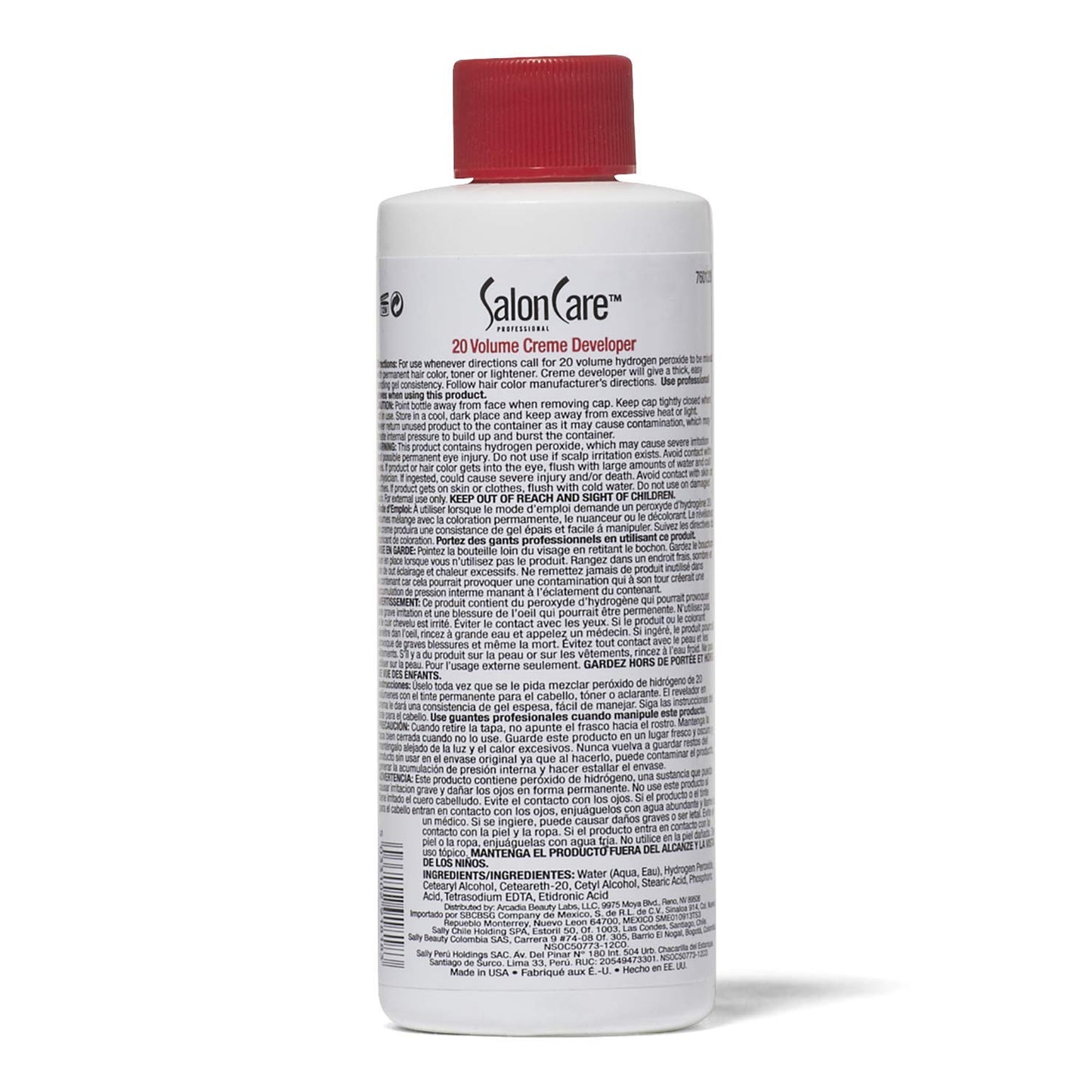 White Smoke Salon Care 20 Volume Creme Developer, Uniform Lift, Easy to Handle Cream Consistency, Stabilized Formula, 4 Ounce