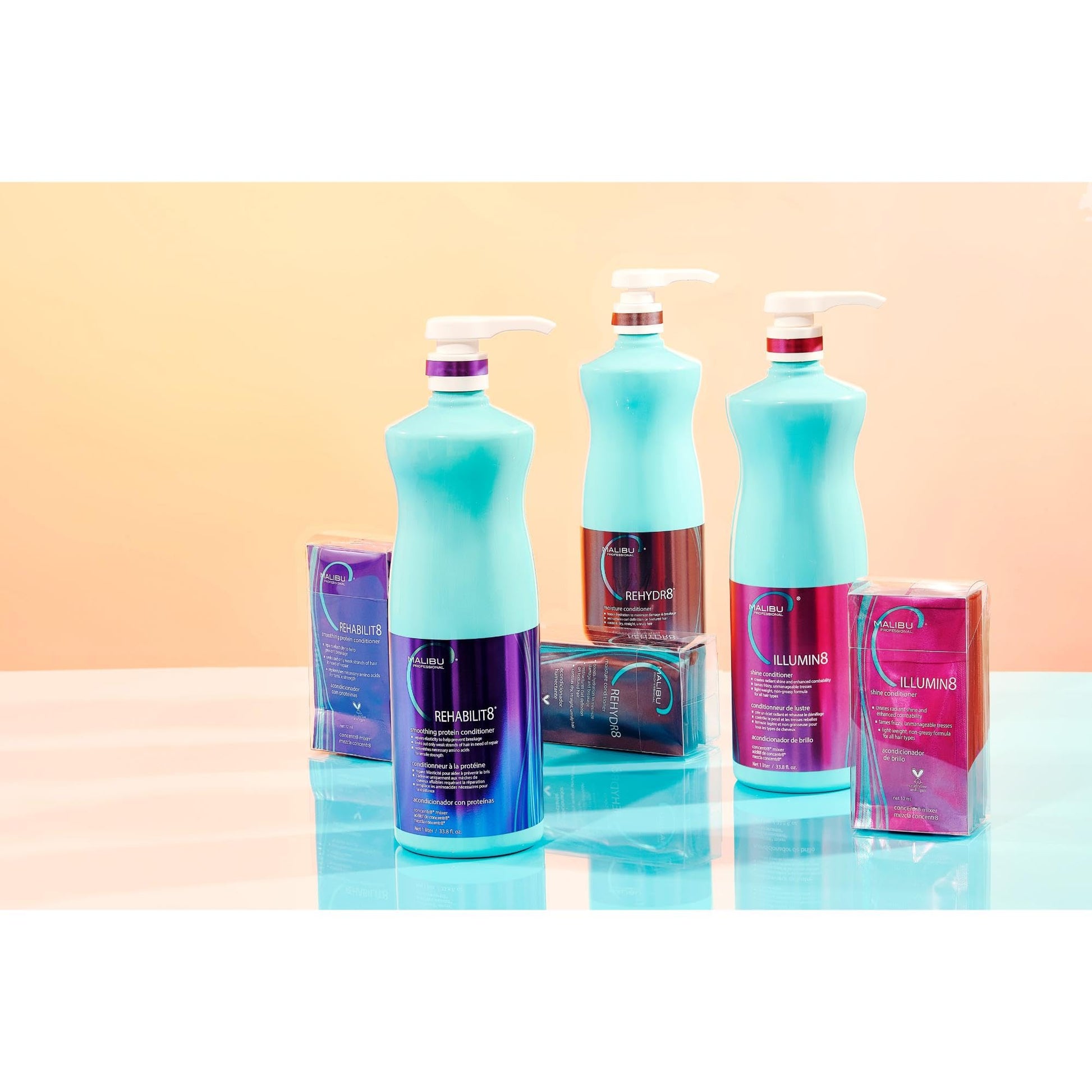 Wheat Malibu C ILLUMIN8 Shine Conditioner (1 Packet) - Concentrate for Hair Shine & Manageability - Lightweight, Non-Greasy Hair Conditioner for All Hair Types