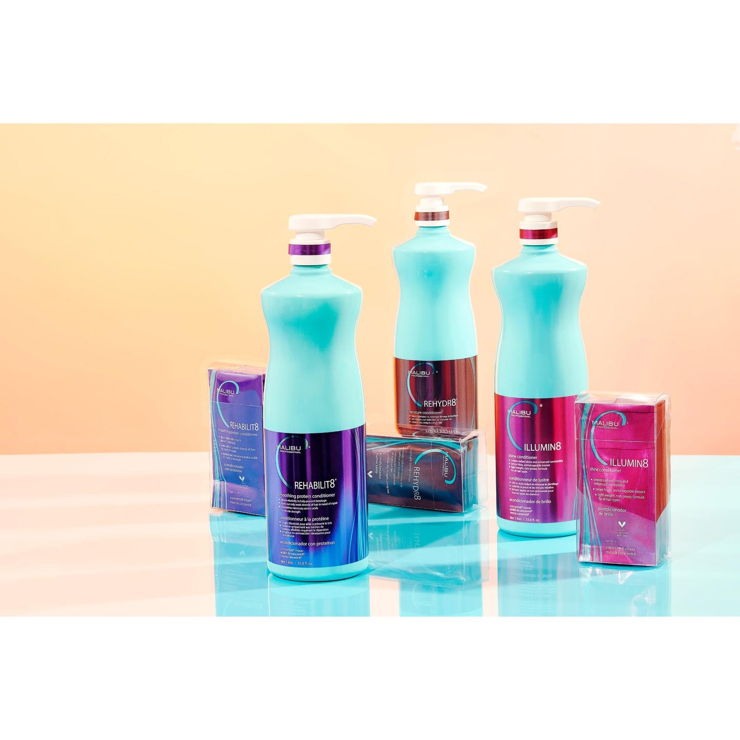 Wheat Malibu C REHYDR8 Moisture Conditioner (33.8 oz) - Hydration Boosting Concentrate for Dry, Brittle Hair - Strand Reviving, Hydrating Conditioner for All Hair Types