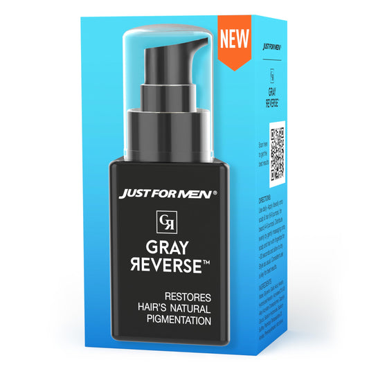 White Smoke Just for Men Gray Reverse Daily Hair Serum, Gradually Reduces Gray Hair, Easy Dye-Free Serum, Travel Friendly, 1.7oz