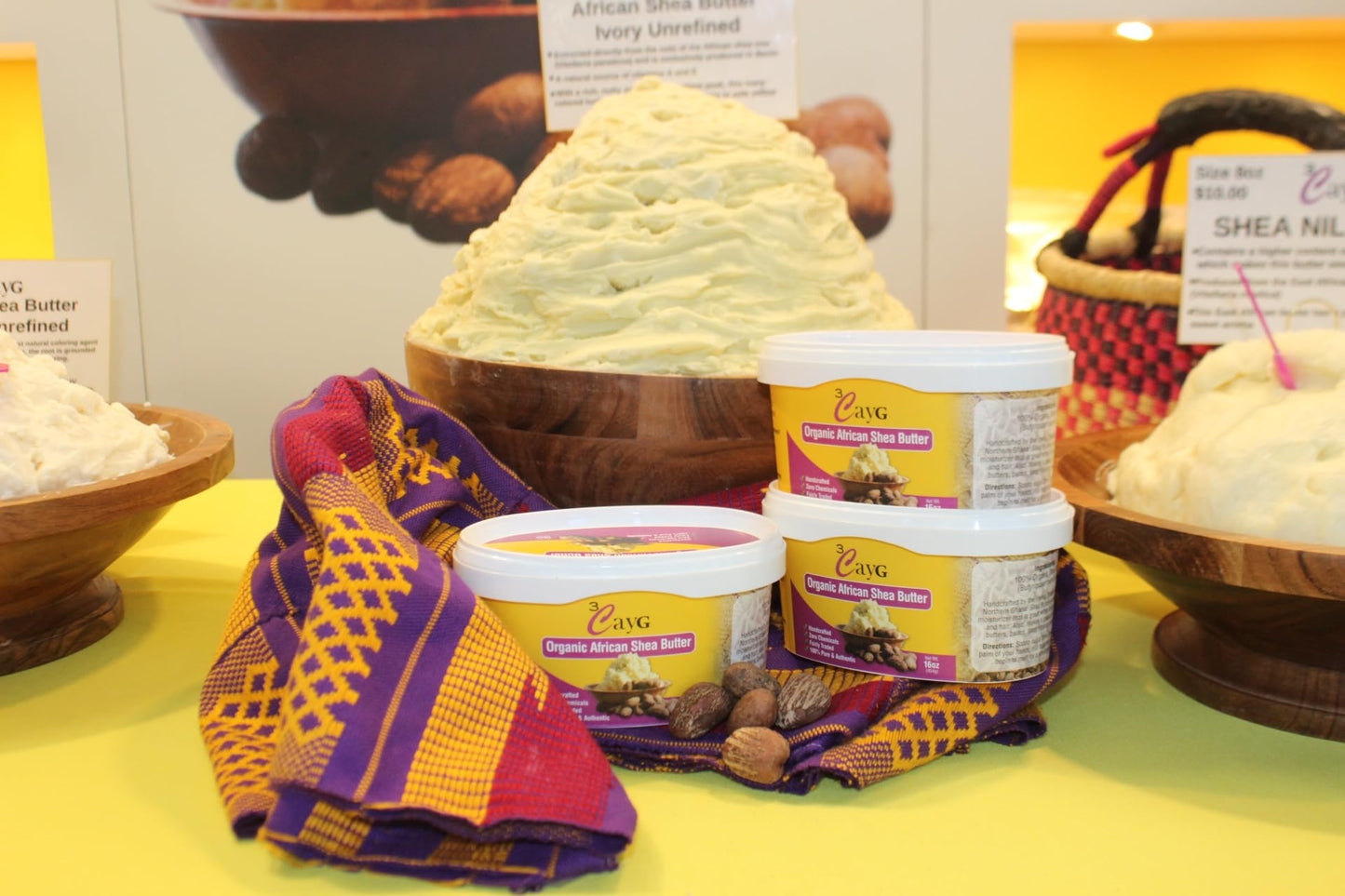 Tan 3CAYG Raw Organic Ivory Shea Butter 5LB Pail Clean Ready to Use Bulk Shea Butter Raw African Shea Butter Great for Body Butters Soap Making Haircare Skincare DIY Beauty Products (5LB)
