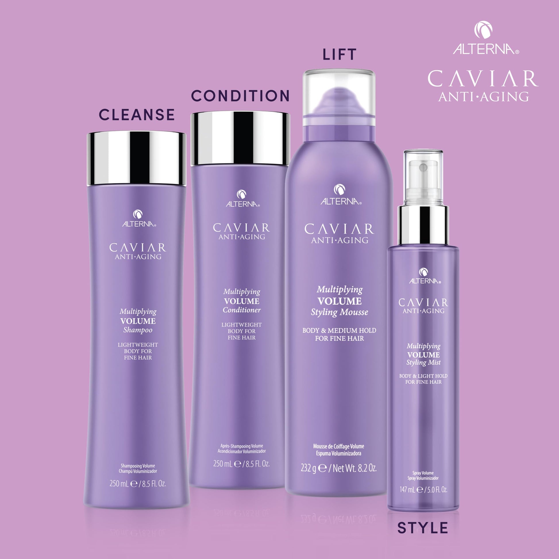 Plum Alterna Haircare CAVIAR Anti-Aging Multiplying Volume Conditioner 8.5Fl Oz | For Fine, Limp or Thin Hair | Create Instant Volume and Thickness | Sulfate Free