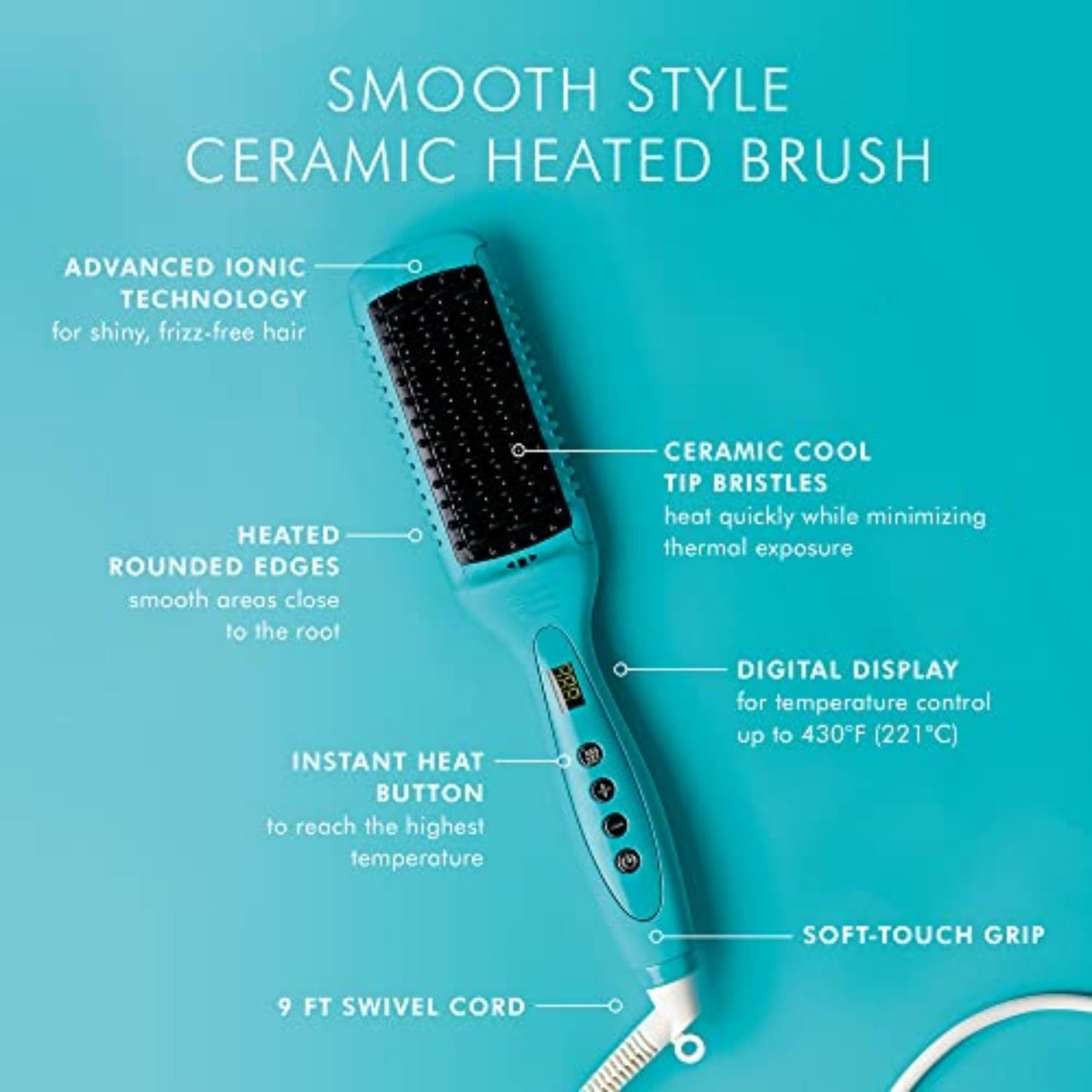 Light Sea Green Moroccanoil Smooth Style Ceramic Heated Brush