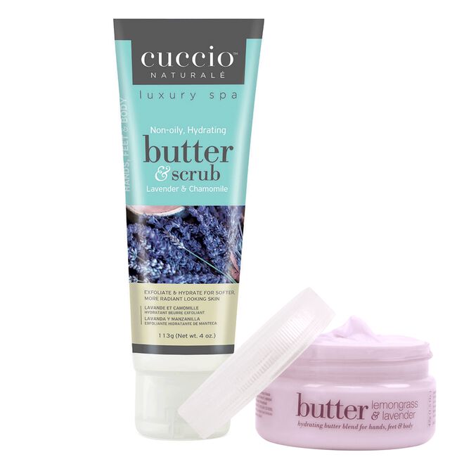 White Smoke Cuccio  Cina Pro  Star Pro Lavender & Chamomile Butter & Scrub