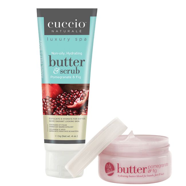 White Smoke Cuccio  Cina Pro  Star Pro Pomegranate & Fig Scrub & Butter