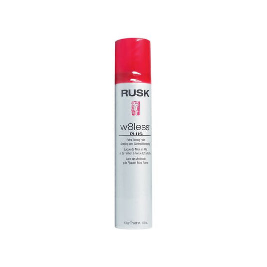 Light Gray Rusk W8less Plus Hairspray 55% LVOC Mini Size