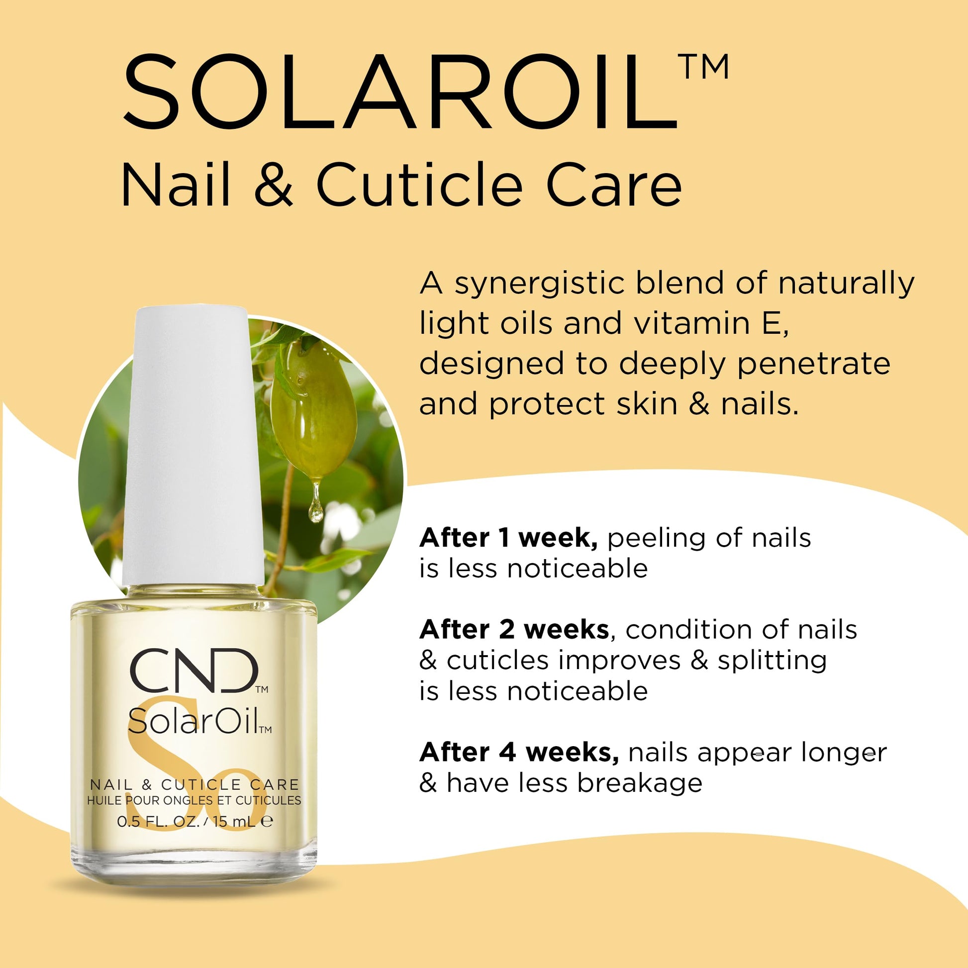 Khaki CND SolarOil Cuticle Oil, Natural Blend Of Jojoba, Vitamin E, Rice Bran and Sweet Almond Oils, Moisturizes and Conditions Skin, Pack Of 1, 0.125 fl oz