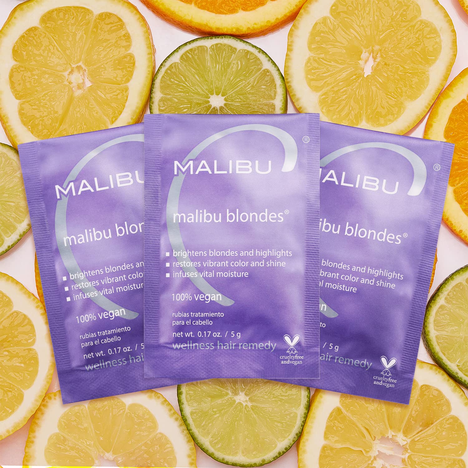 Dark Khaki Malibu C Blondes Wellness Remedy - Removes Discoloration from Bleached, Highlighted or Natural Blonde Hair + Restores Vibrance and Shine with Vitamin C Complex (12 Packets)