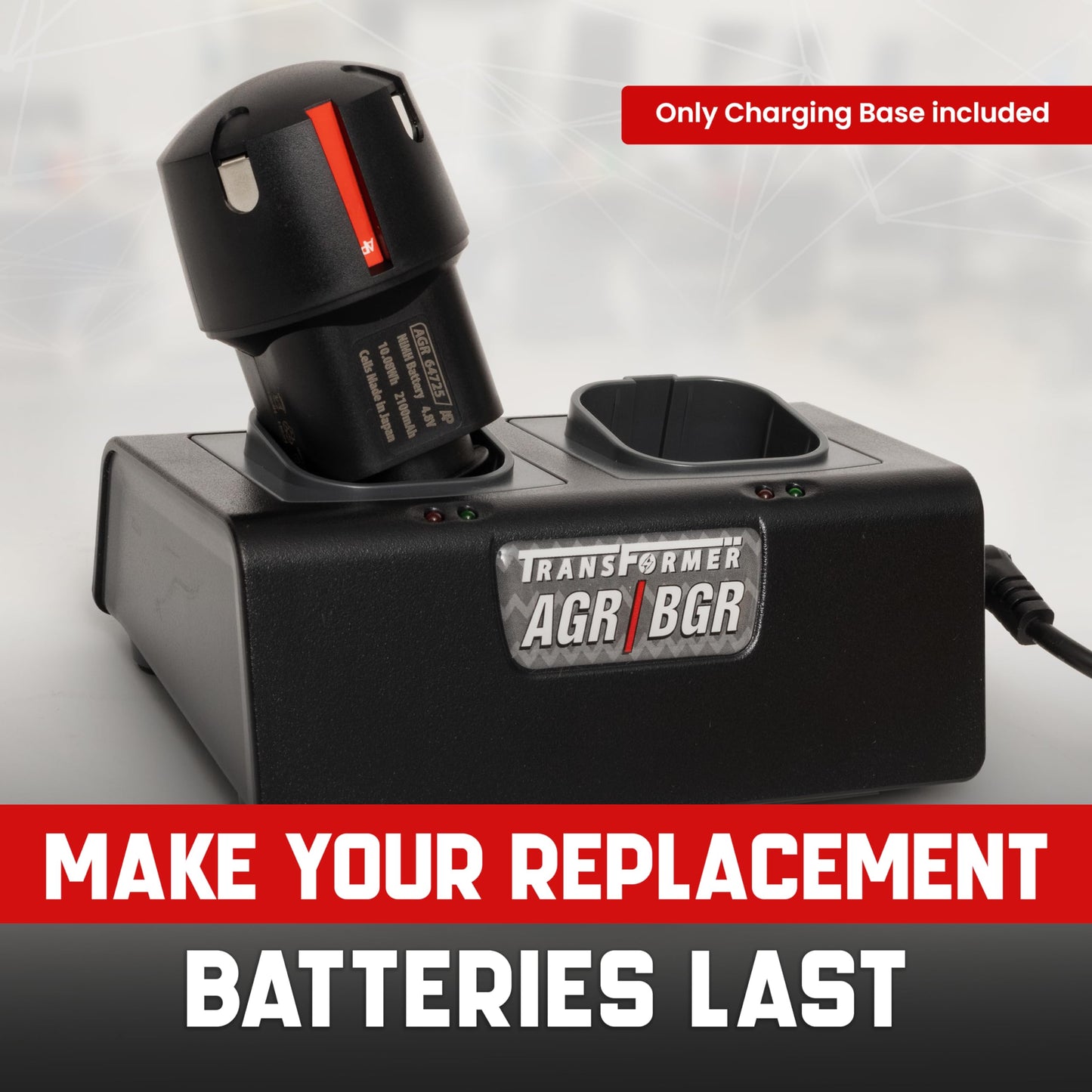 Black Artisan Power Dual Battery Charger for Andis PowerGroom | Best for AGR and BGR Series Clippers | Durable Connectors, LEDs Status and a Powerful DC Power Supply | Charges 2 Batteries at Once