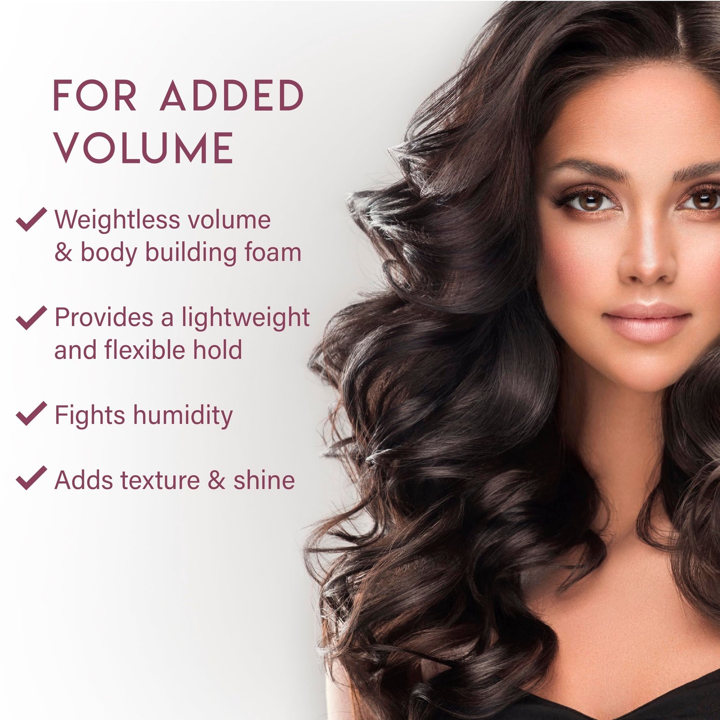 White Smoke ALURAM Coconut Water Volumizing Foam, Lightweight Volume & Flexible Hold, 7 Fl Oz