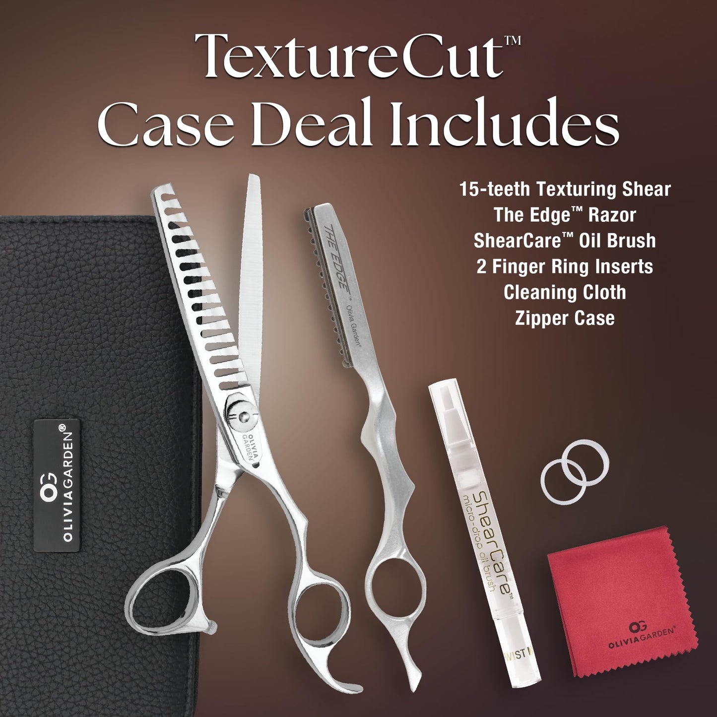 Dark Slate Gray Olivia Garden TextureCut Professional Hairdressing Texturizering Thinner Intro Case Deal (15 teeth)