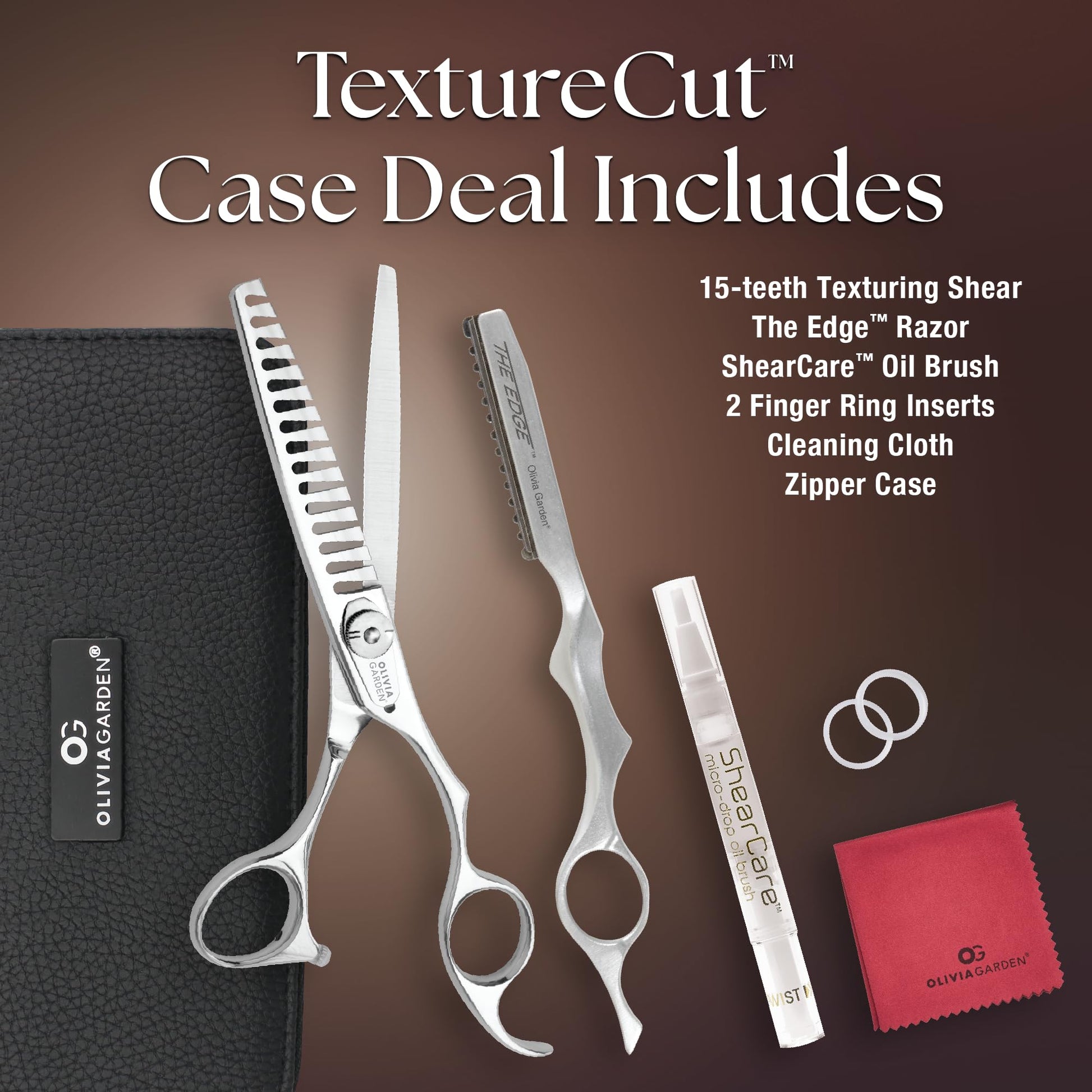 Dark Slate Gray Olivia Garden TextureCut Professional Hairdressing Texturizering Thinner Intro Case Deal (15 teeth)