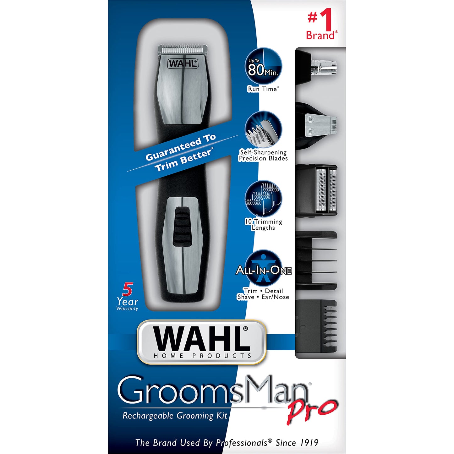 White Smoke WAHL Groomsman Pro Trimmers All In One Grooming Rechargeable Man