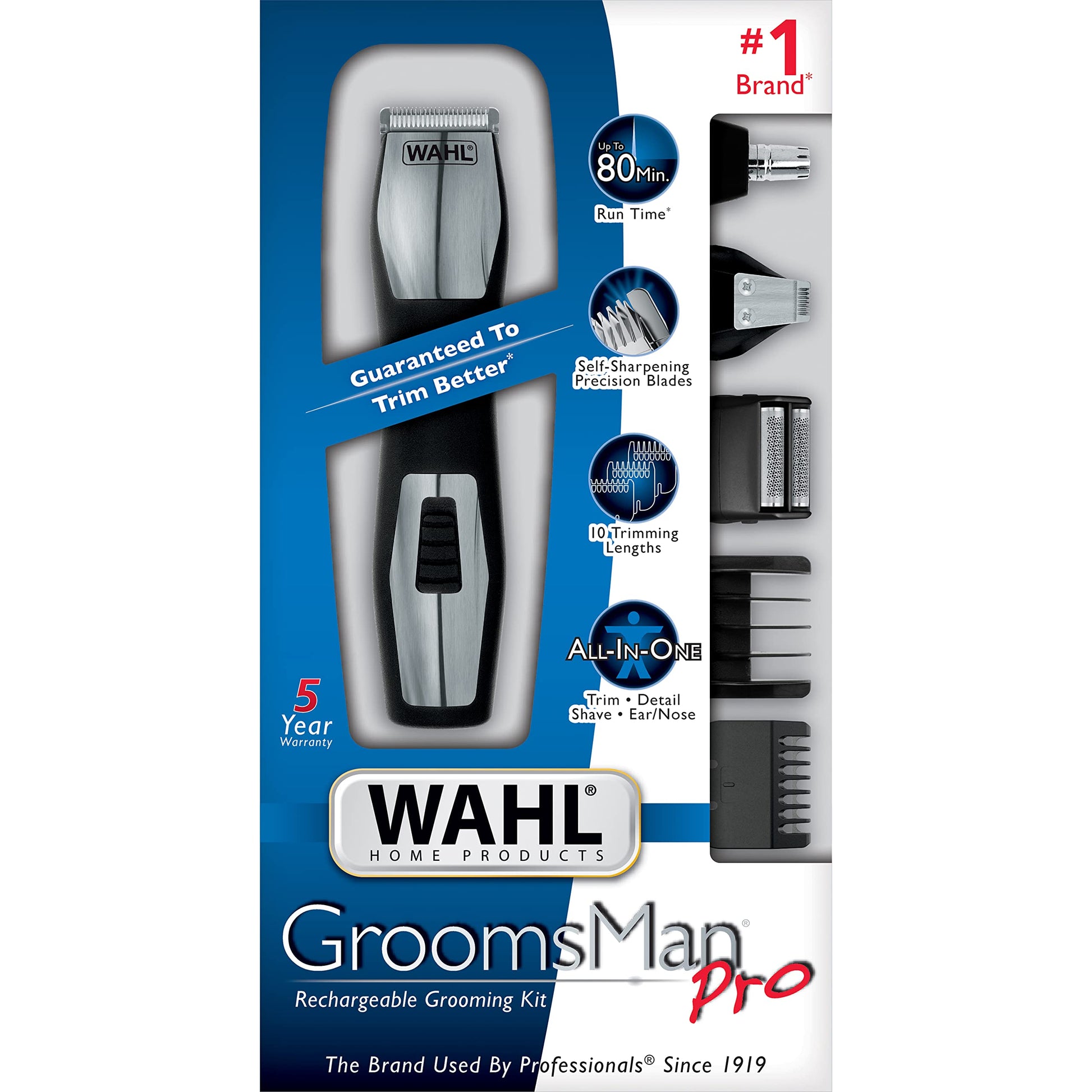 White Smoke WAHL Groomsman Pro Trimmers All In One Grooming Rechargeable Man