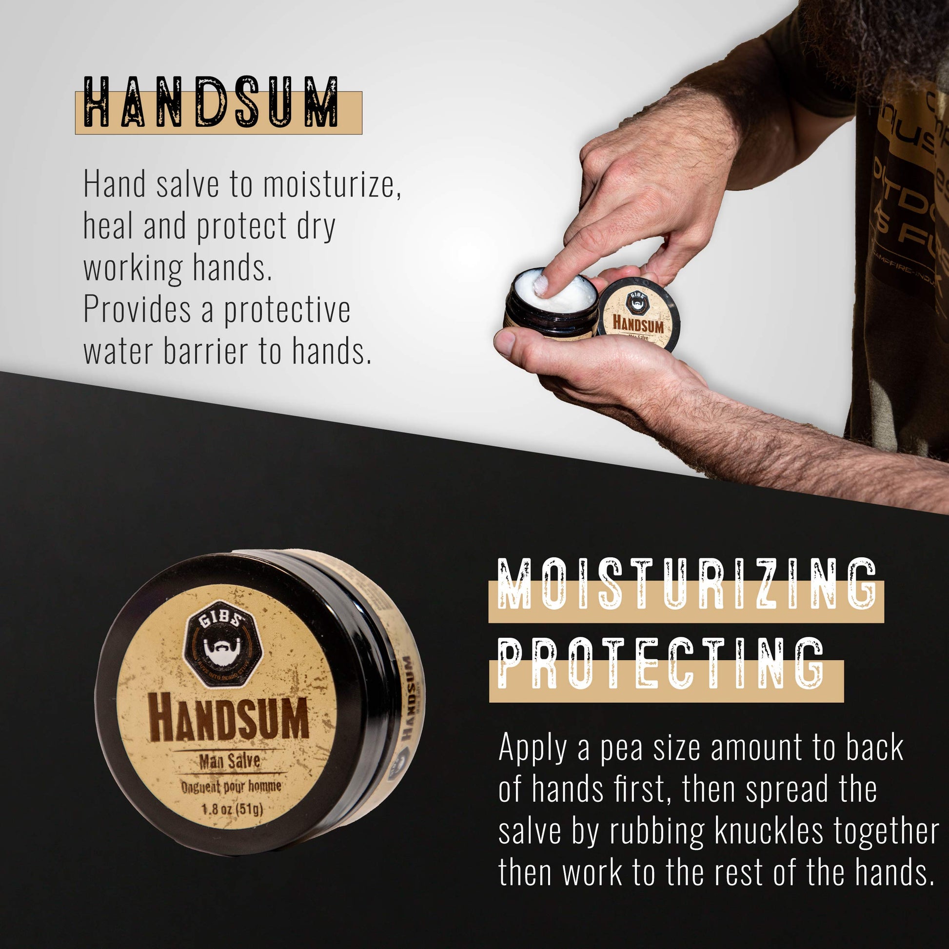 Black GIBS Grooming Handsum Man Salve, 1.8 oz