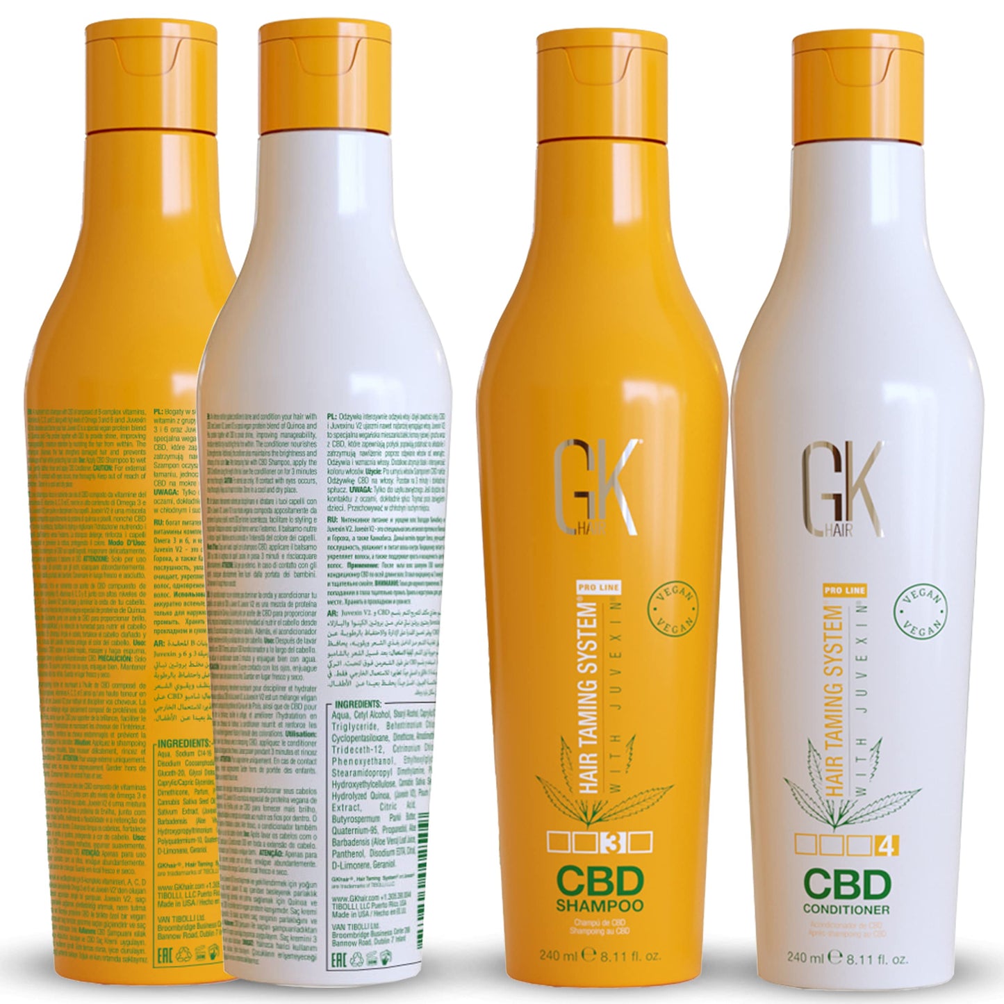 White Smoke GK HAIR Hemp Shampoo and Conditioner Sets Hydrating Strengthening Color Treated Damaged Repair Provides Nourishing & Shine Natural Organic Vegan Sulfate Paraben Free (Duo)