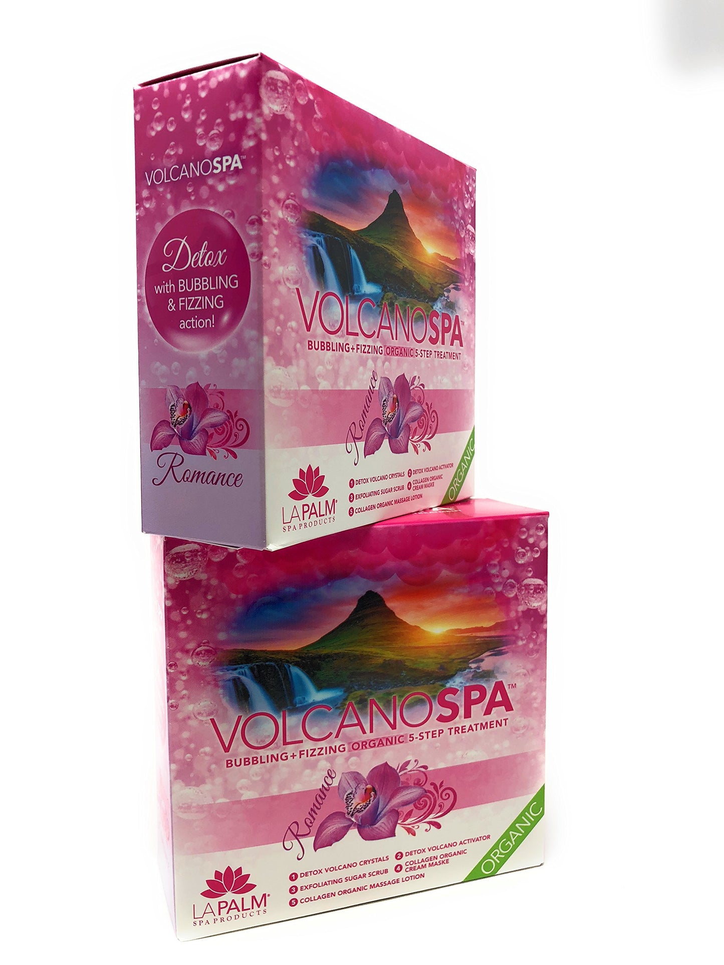 White Smoke La Palm Volcano Spa Bubbling + Fizzing Organic 5-Step Treatment - Romance (2 pack)