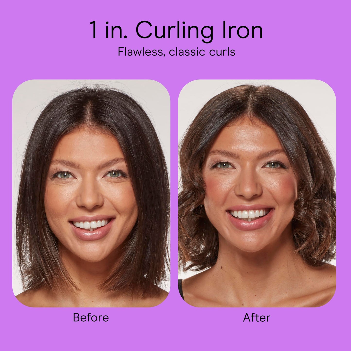 Orchid Infiniti PRO CONAIR Tourmaline Ceramic 1-Inch Curling Iron, Clamp Curling Iron, 1-Inch Barrel Produces Classic Curls, Hair Curler for Use on Short, Medium, and Long Hair, Dark Grey