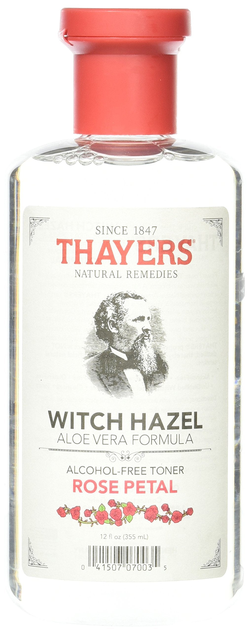 White Smoke THAYERS Alcohol-Free Rose Petal Witch Hazel Facial Toner for Glowing Skin, Soothing, Hydrating, Refreshing Toner for All Skin Types, 12oz (Packaging May Vary)