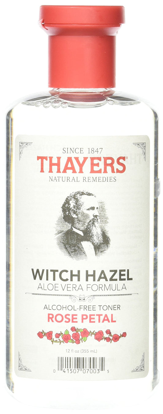 White Smoke THAYERS Alcohol-Free Rose Petal Witch Hazel Facial Toner for Glowing Skin, Soothing, Hydrating, Refreshing Toner for All Skin Types, 12oz (Packaging May Vary)