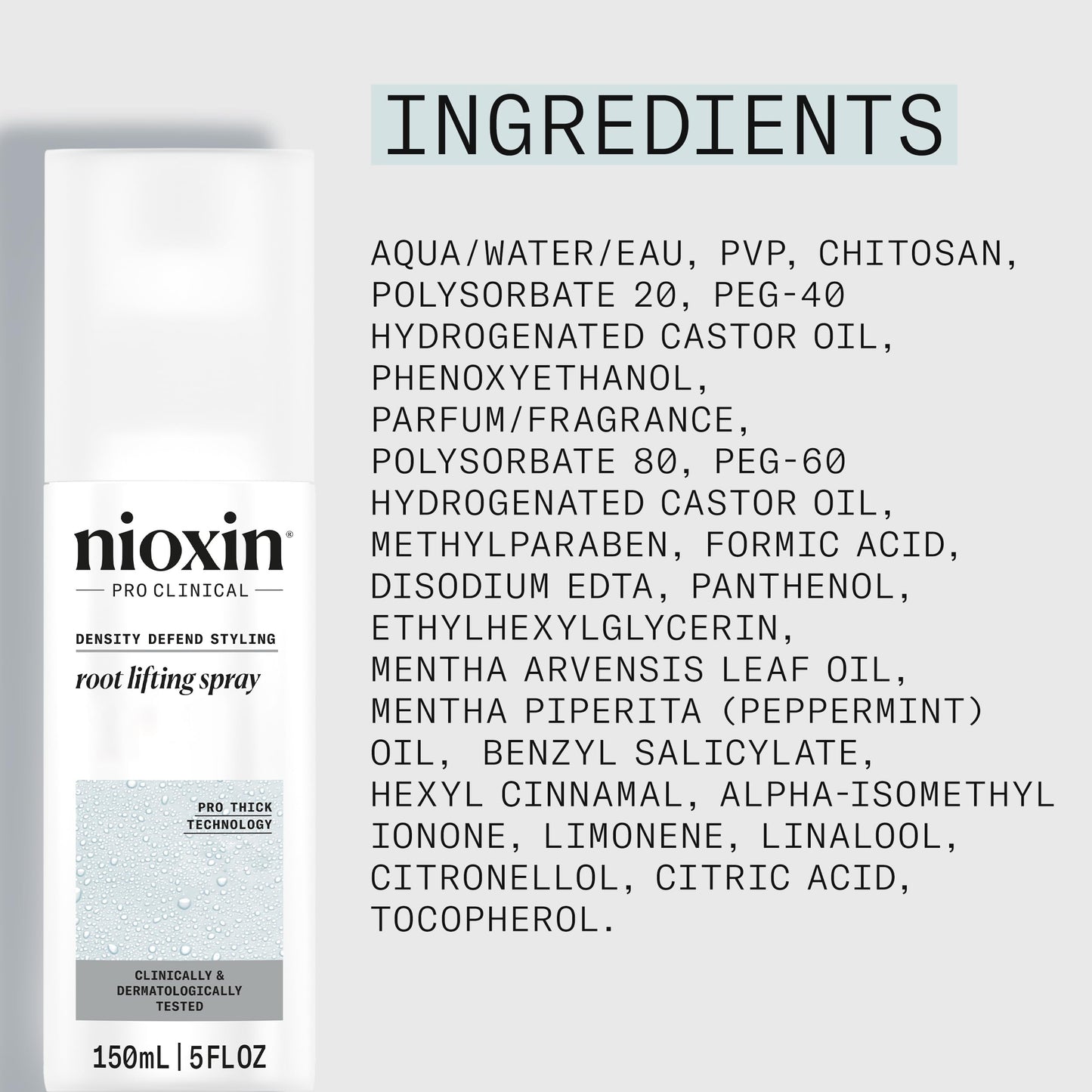 Lavender Nioxin Density Defend Styling Root Lifting Spray | Hair Thickening Spray | Texturizes and Volumizes | 5.1 Fl oz.