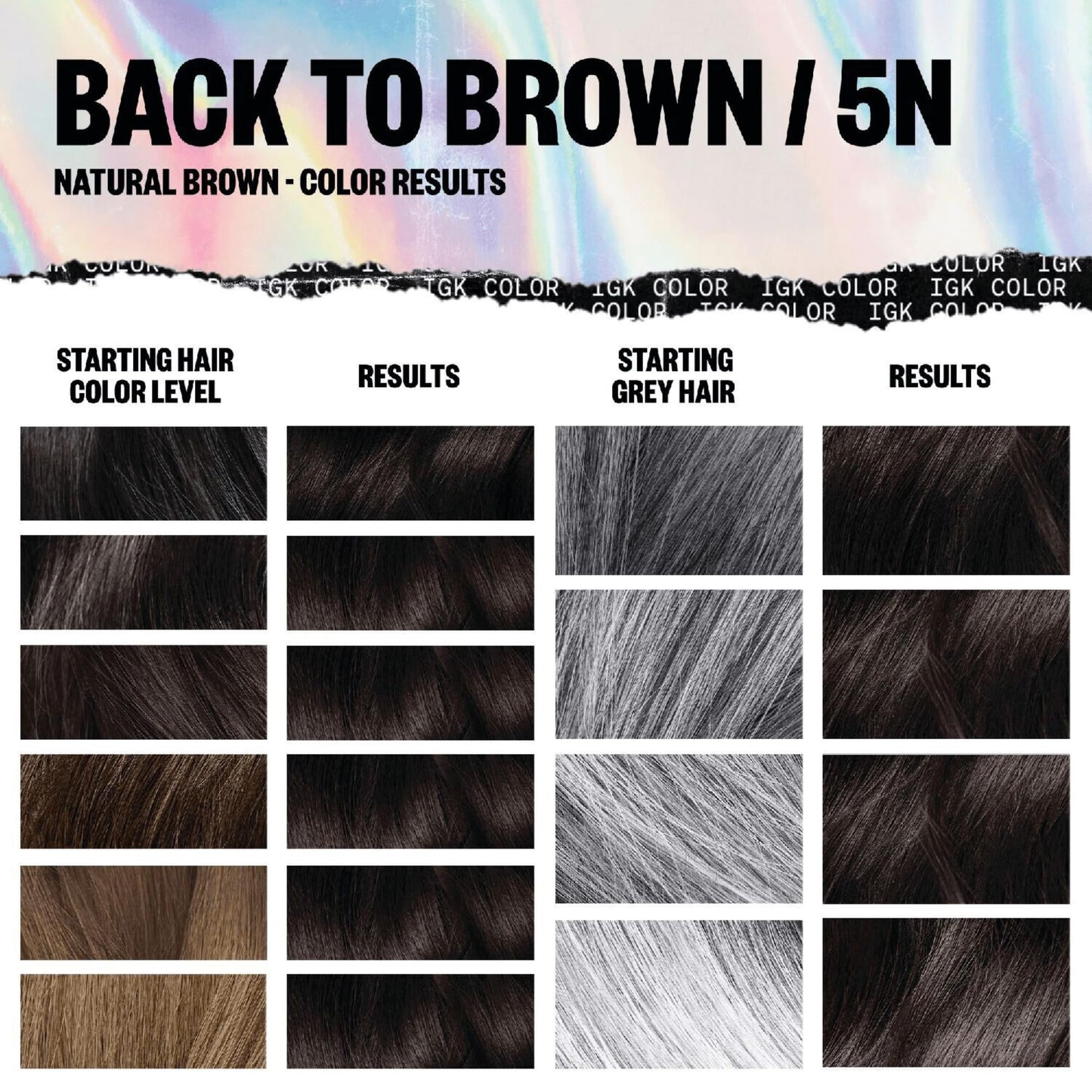 White Smoke IGK Permanent Hair Color Kit | 5N Back To Brown Natural Brown | Salon-Quality Permanent Hair Dye | 100% Gray Hair Coverage | Ammonia-Free Color for Shinier, Softer Hair