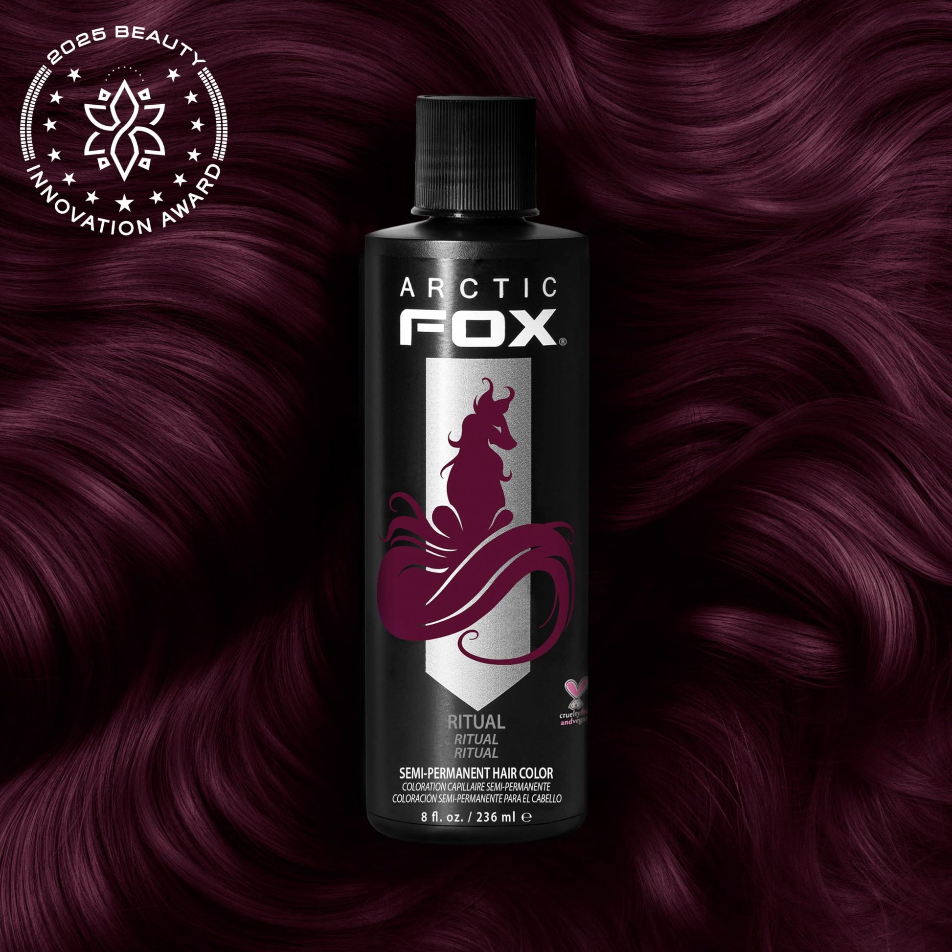 Black ARCTIC FOX Vegan and Cruelty-Free Semi-Permanent Hair Color Dye (8 Fl Oz, RITUAL)