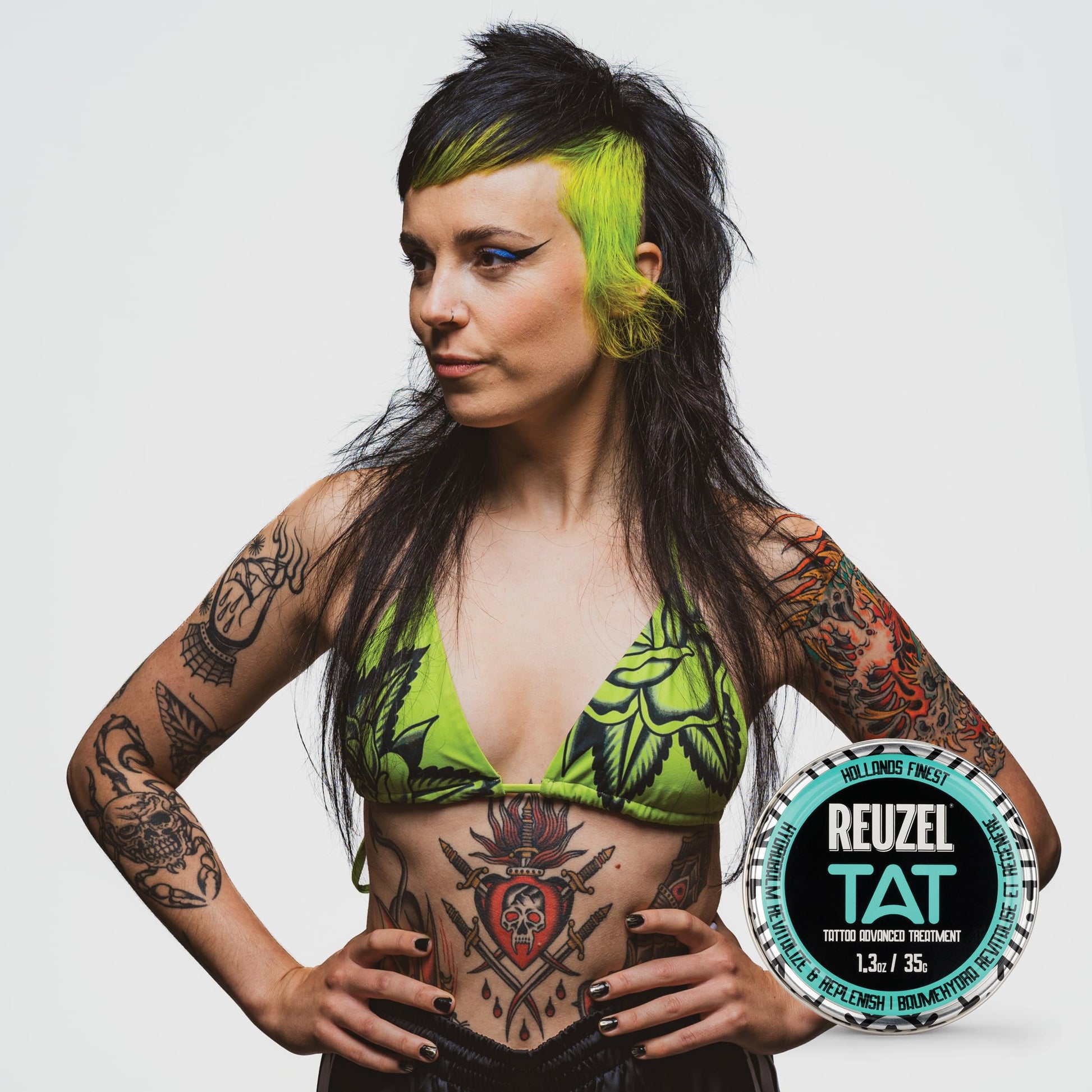 Lavender REUZEL Hydrabalm Tattoo Aftercare Balm, Moisturizing & Brightening Tattoo Balm for New & Healed Tattoos, Enhances Color, Shea Butter & Papaya Extract, Vegan & Cruelty Free, 1.3oz