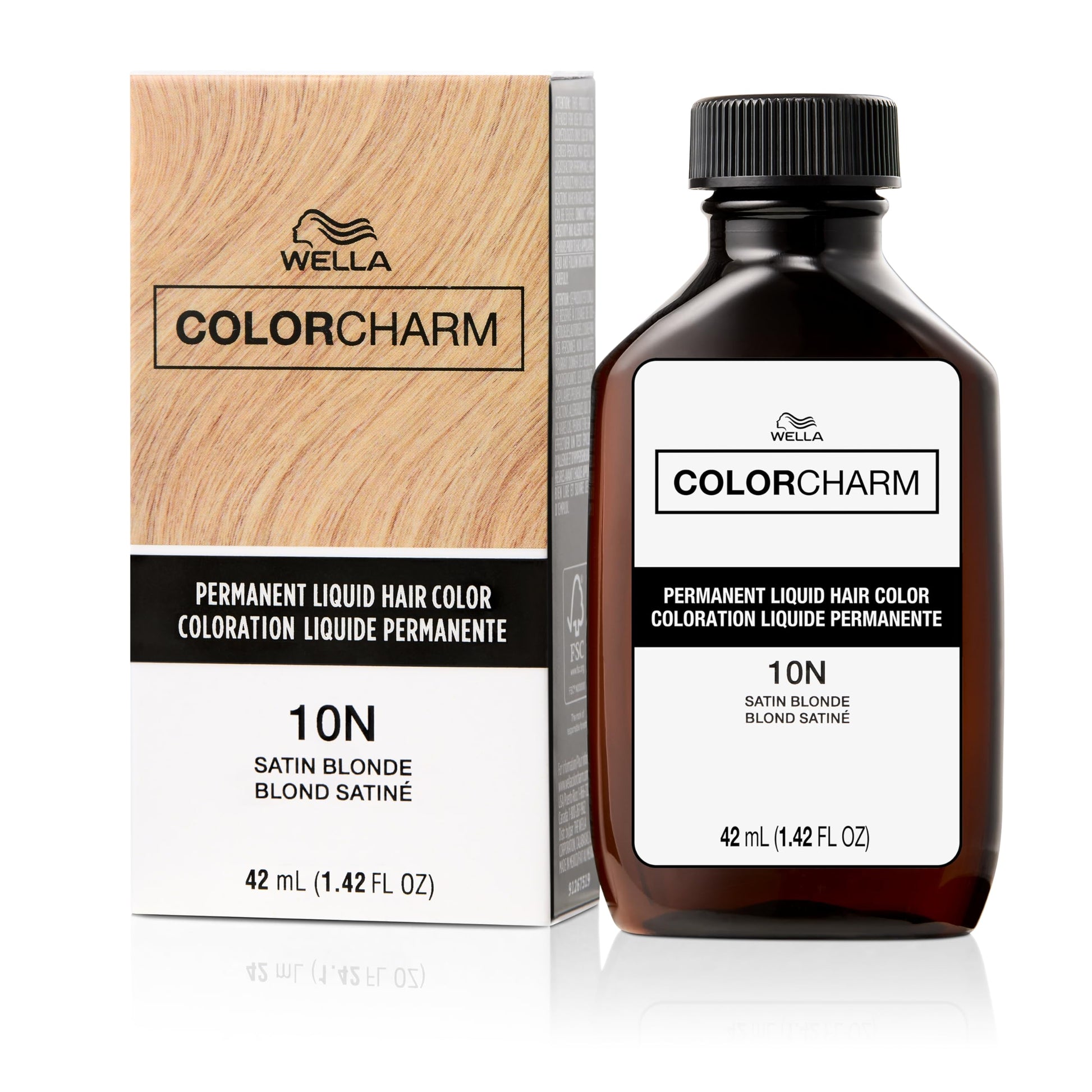 White Smoke COLORCHARM Permanent Liquid Hair Color | 10N Satin Blonde | Up to 100% Gray Coverage | 1.42 Fl Oz