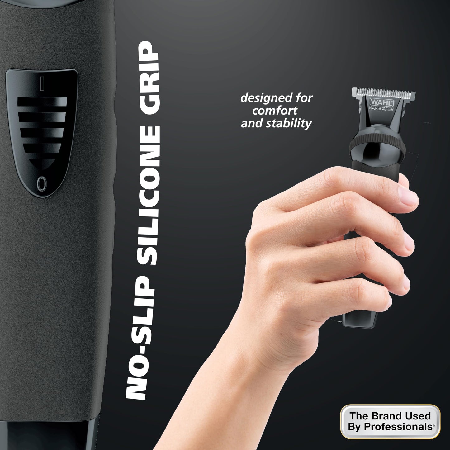 Dark Slate Gray Wahl Manscaper® Reach 360 Ratchet Head Cordless Body and Beard Trimmer for Men with No-Slip Grip for Precise Control During Face, Body, and Manscape Grooming – Model 3025951